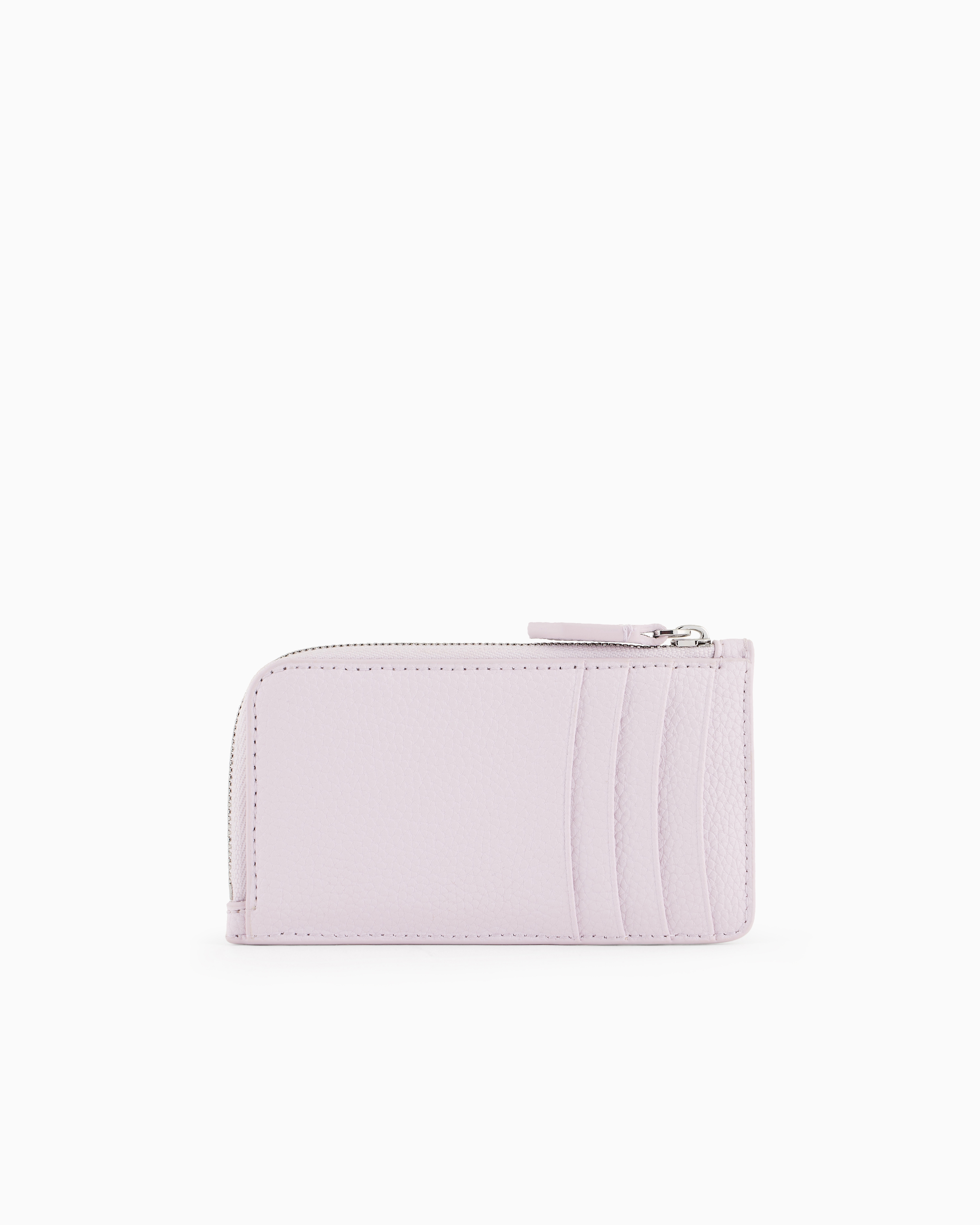 Emporio Armani Myea Deer-print Card Holder With Wrap-around Zip In Pink