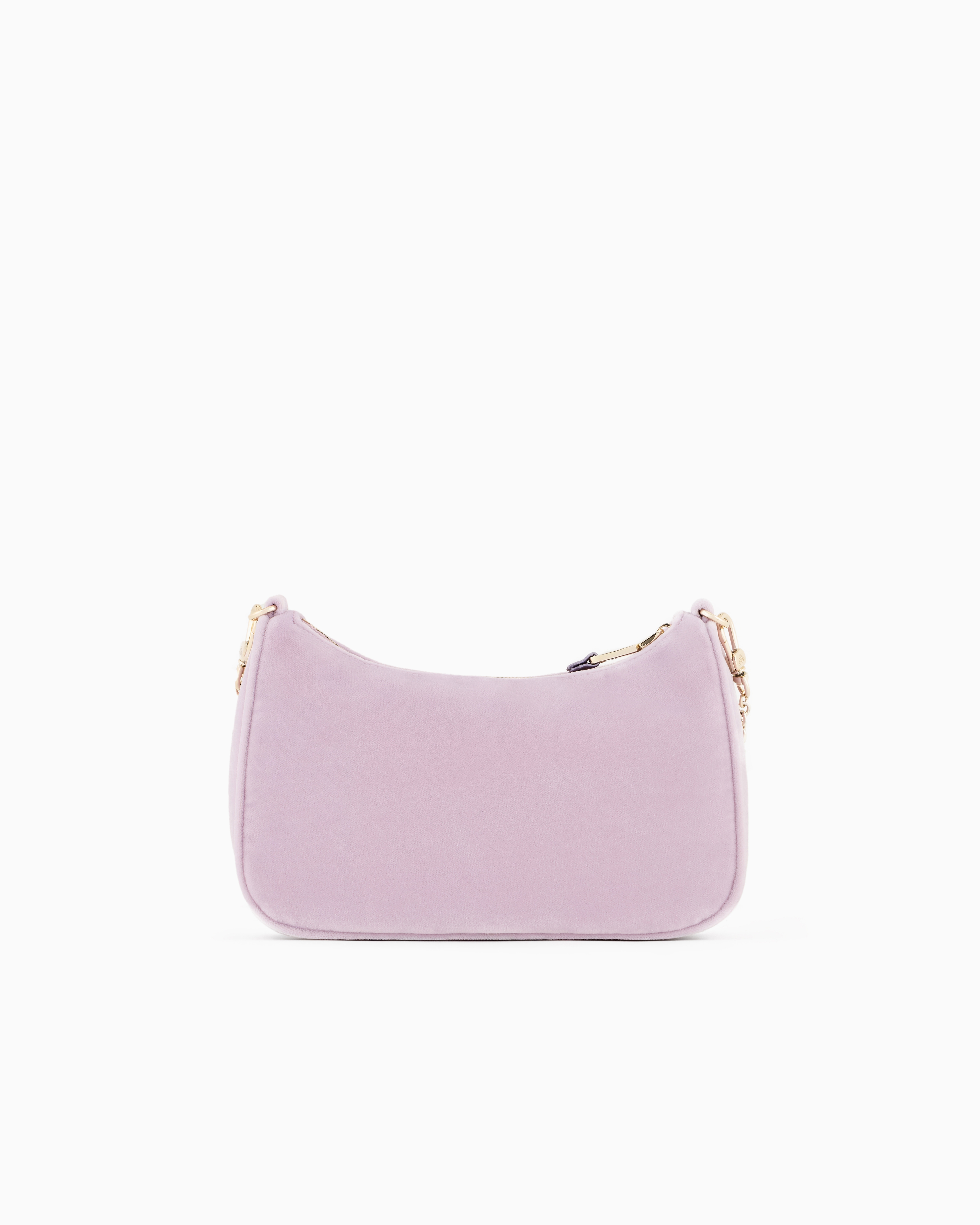 Emporio Armani Velvet Baguette Shoulder Bag In Pink