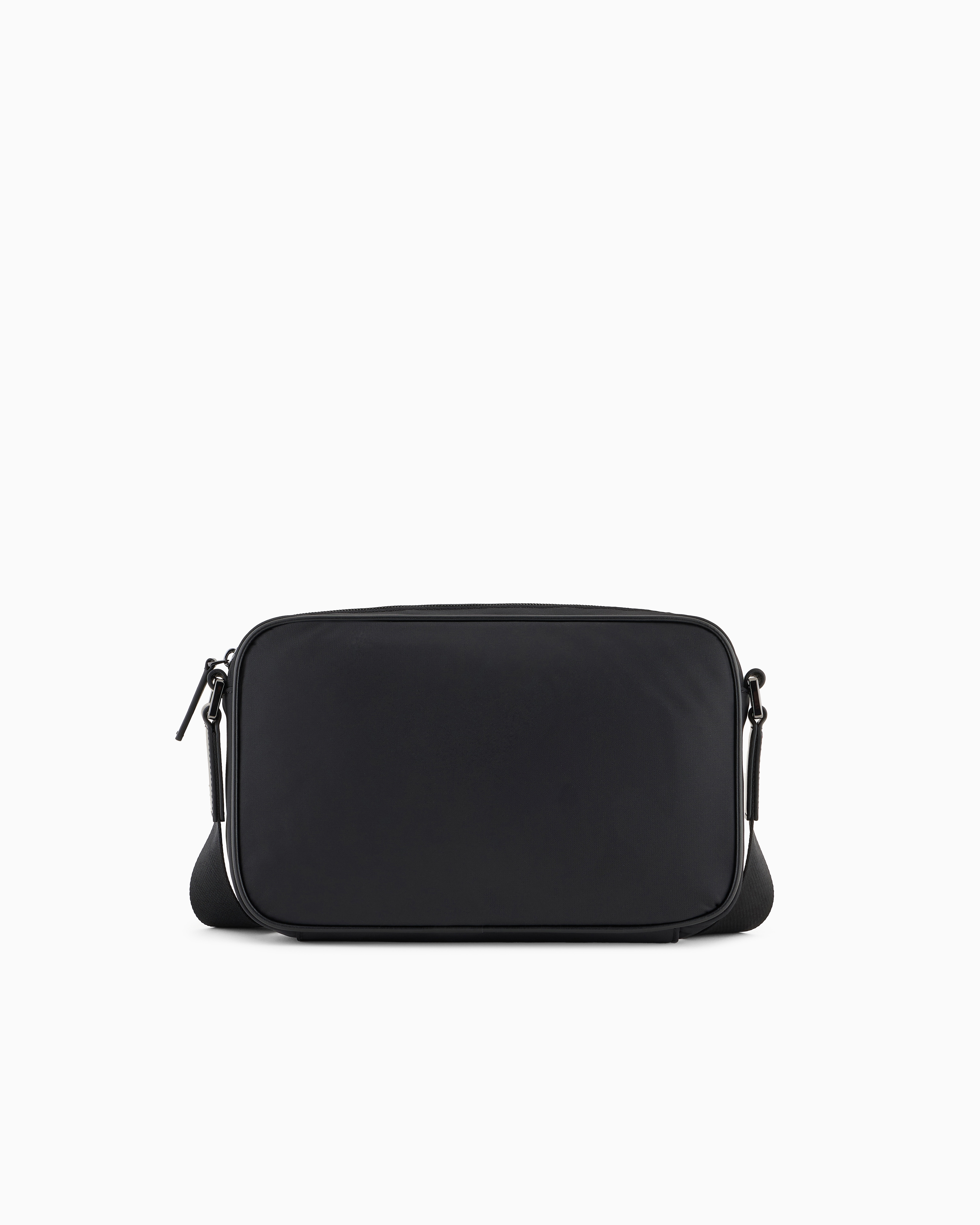 Emporio Armani Asv Recycled Nylon Shoulder Bag In Black