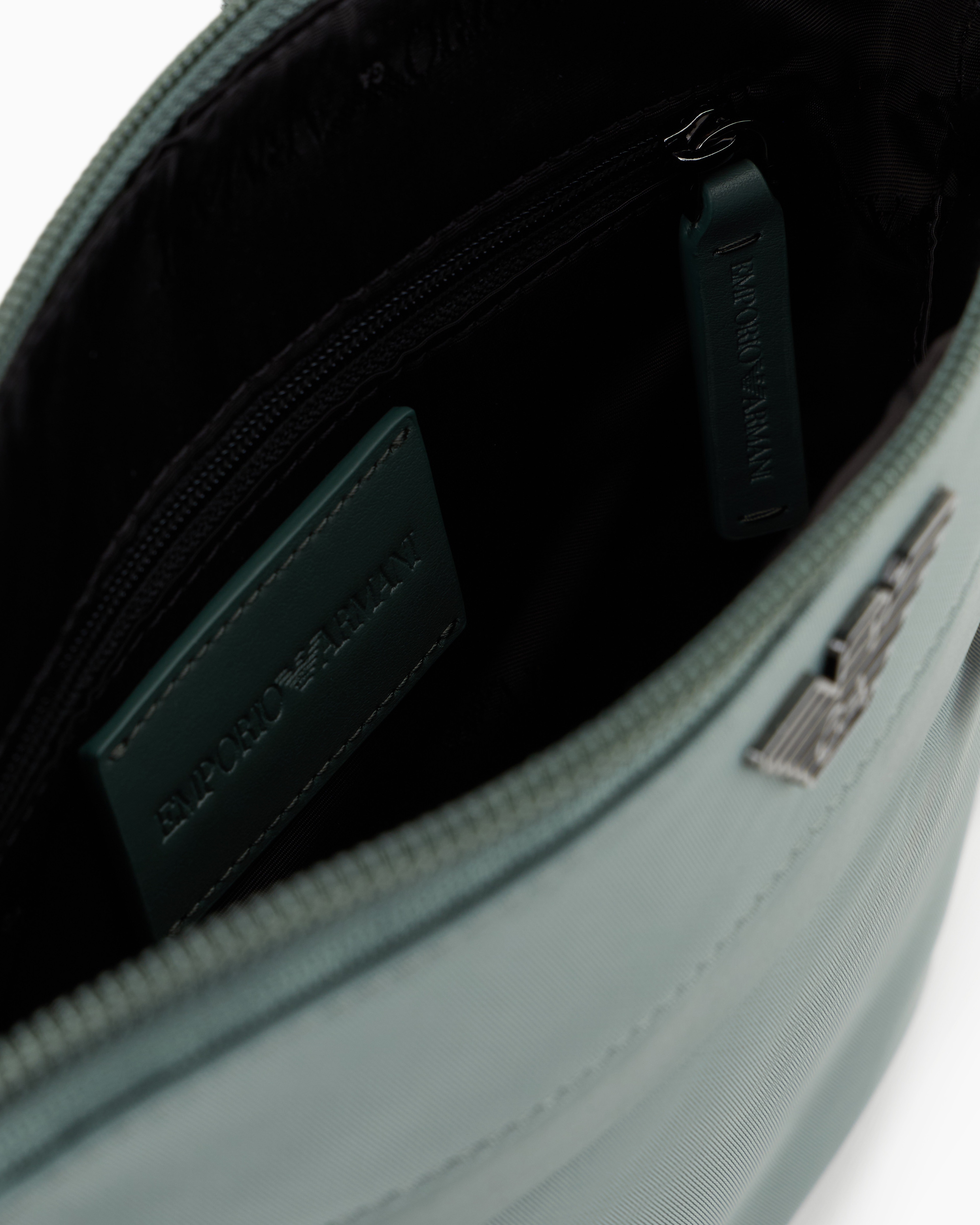 ASV recycled-nylon flat shoulder bag Emporio Armani