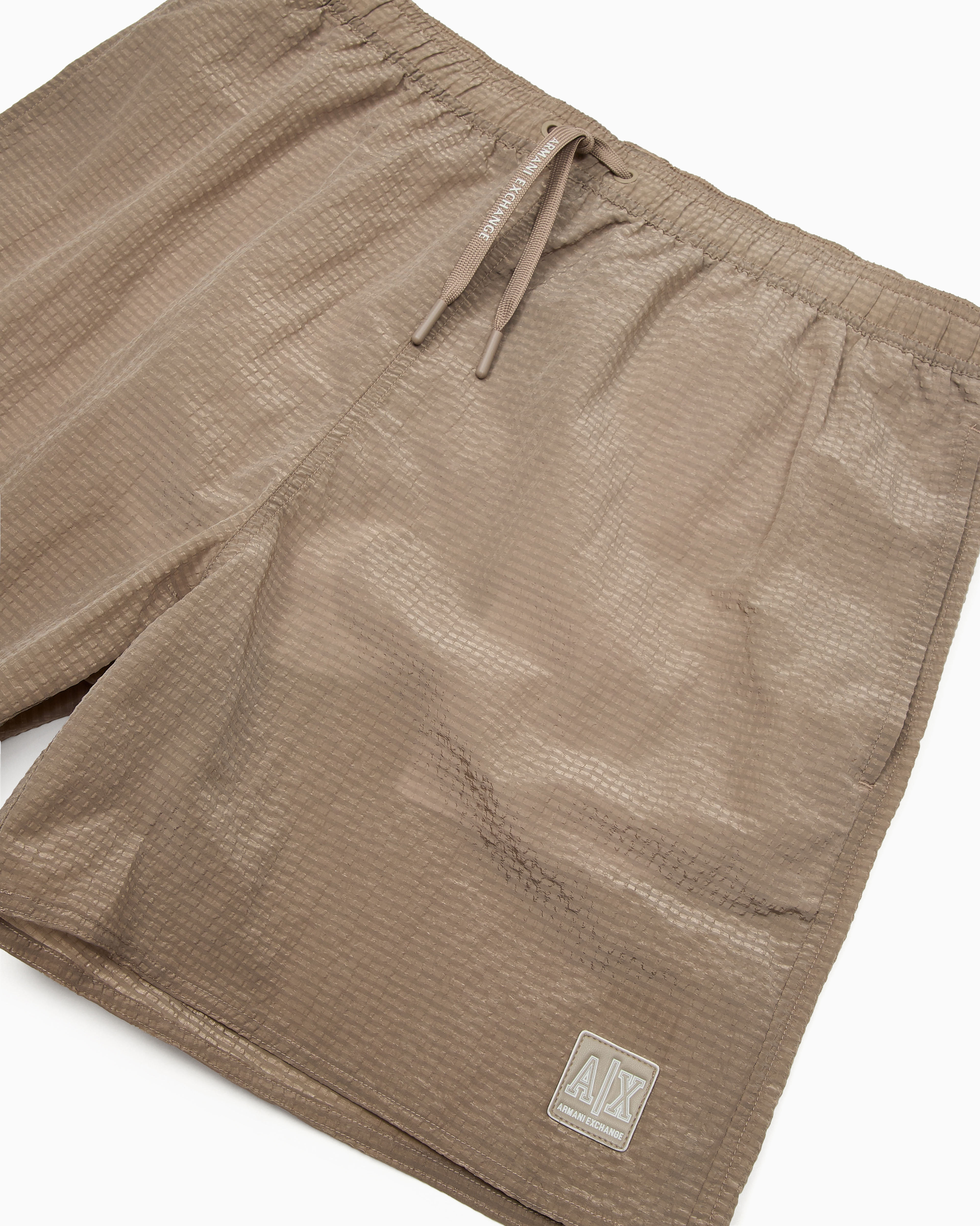Armani Exchange Beachwear Boxers In Beige
