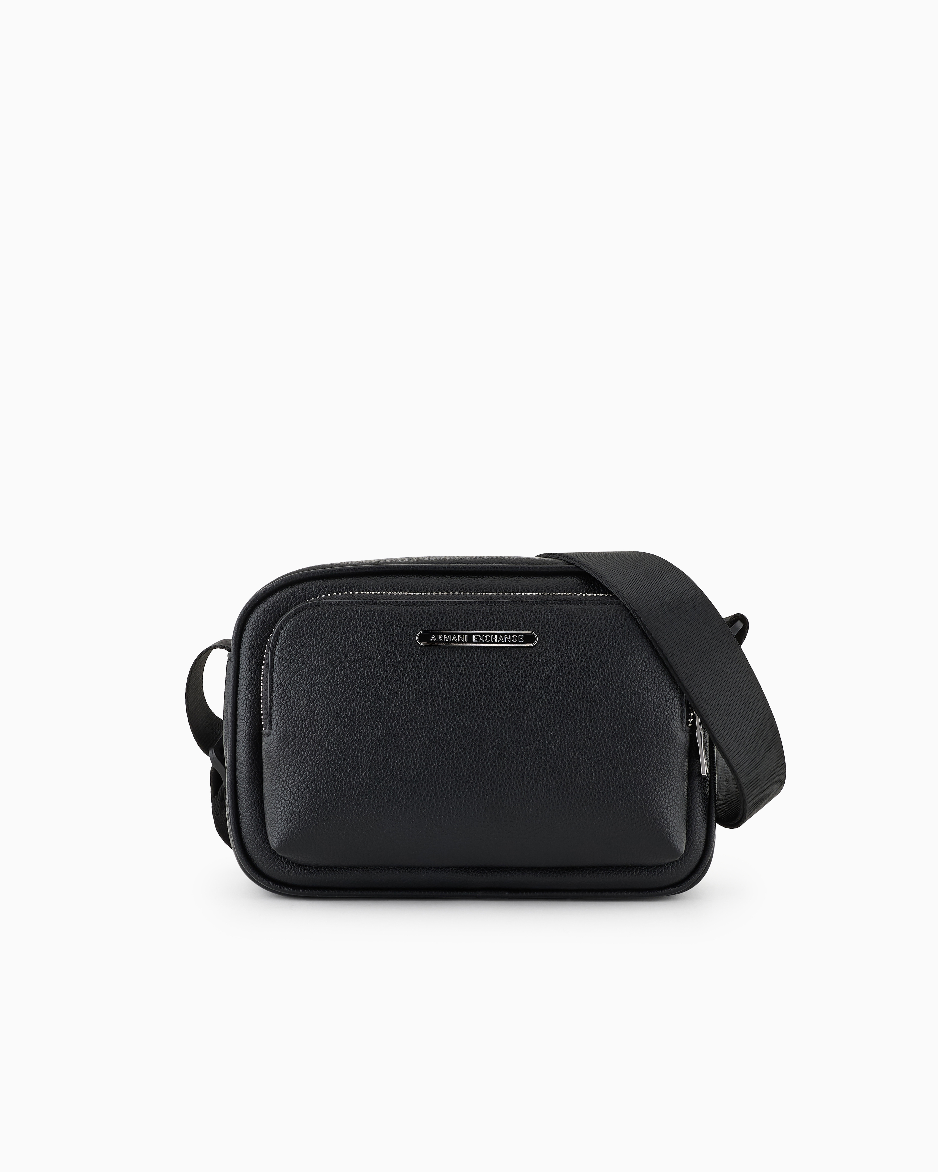 Armani Exchange Logo-plaque Messenger Bag In Black