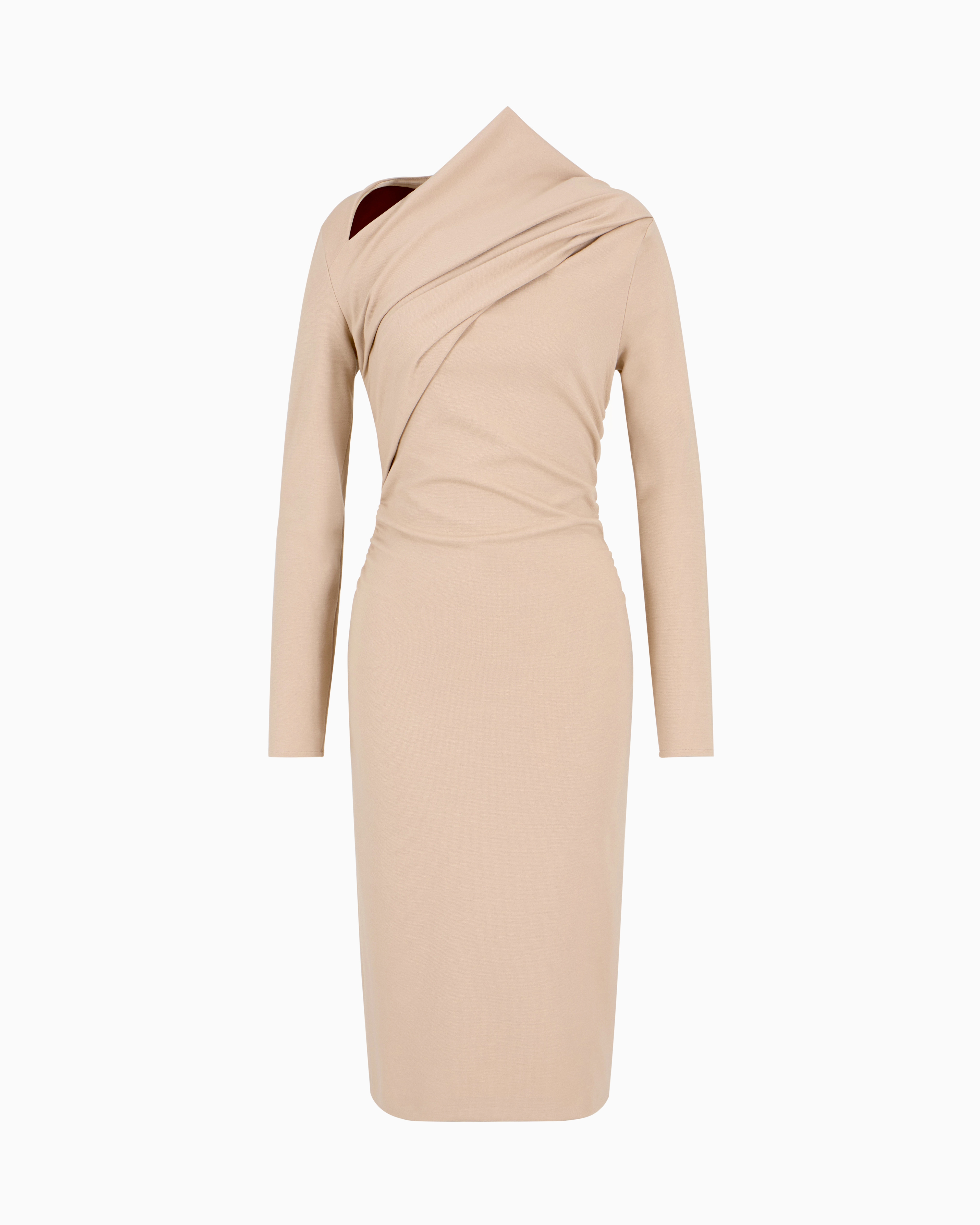 Giorgio Armani Viscose-blend Milano-stitch Midi Dress In Pink