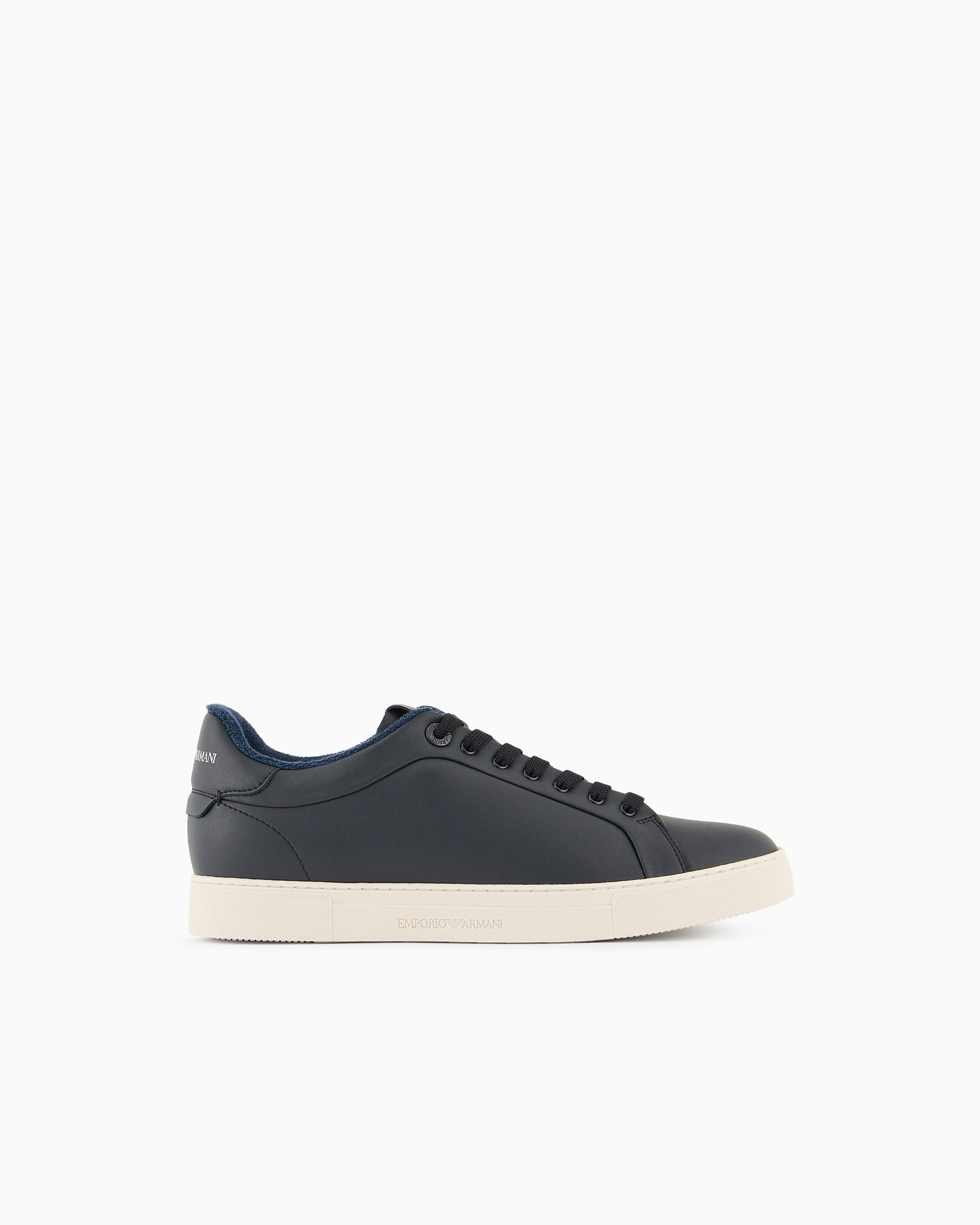 Emporio Armani Navy_blue Supple Leather Sneakers Size 9