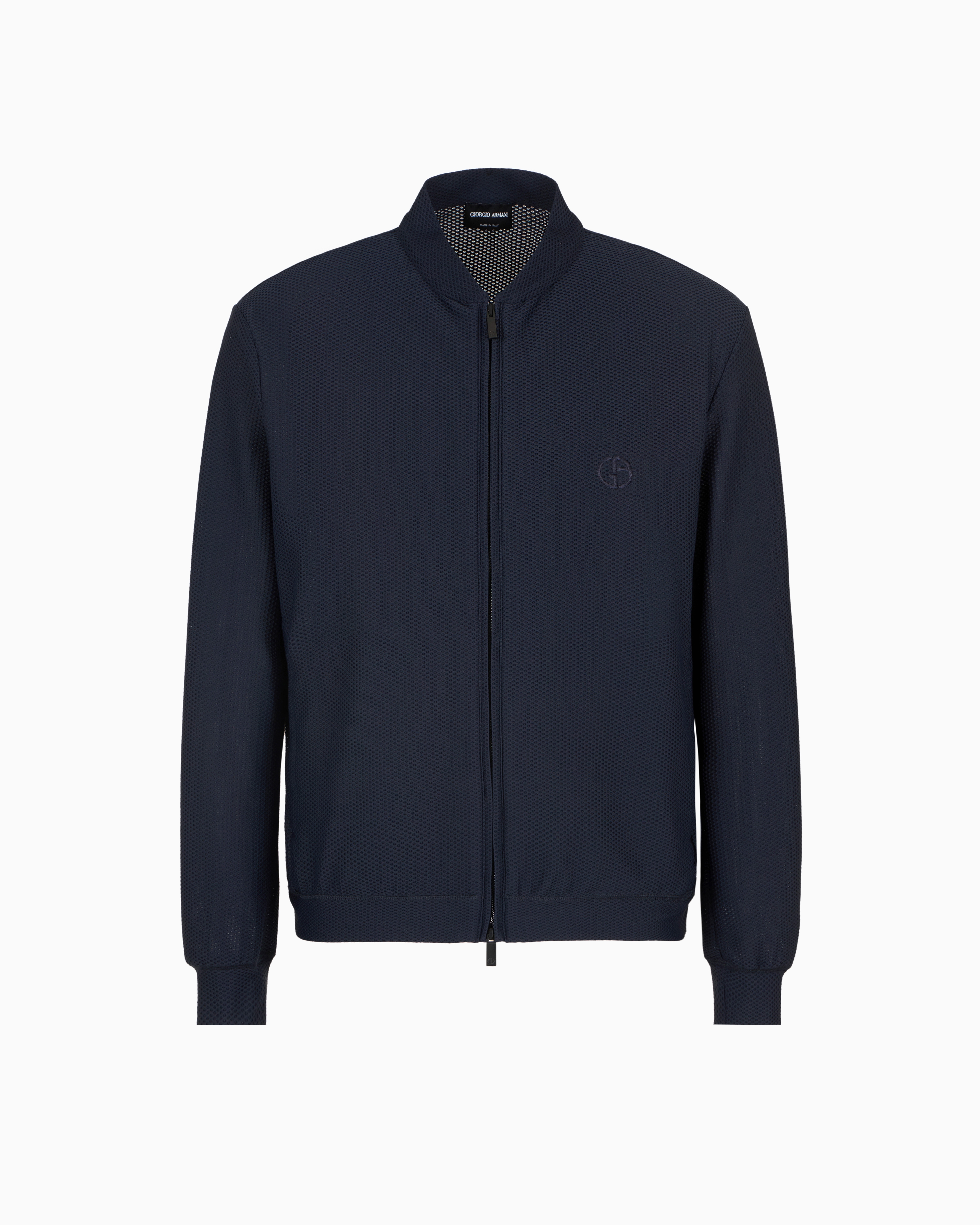 Giorgio Armani Technical Waffle Blouson In Blue