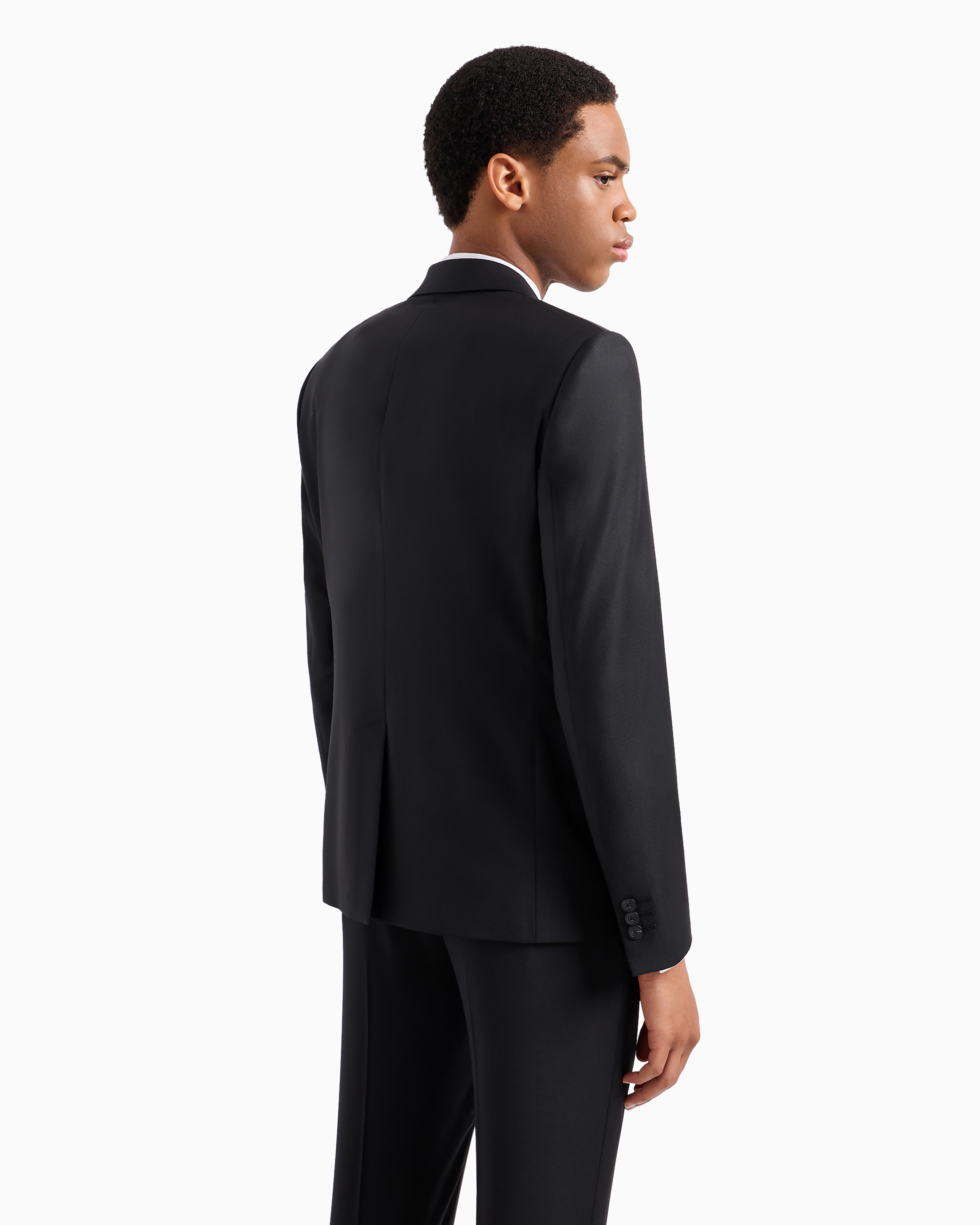 EMPORIO ARMANI Velour 1B Tailored Jacket Black 01G160 01808