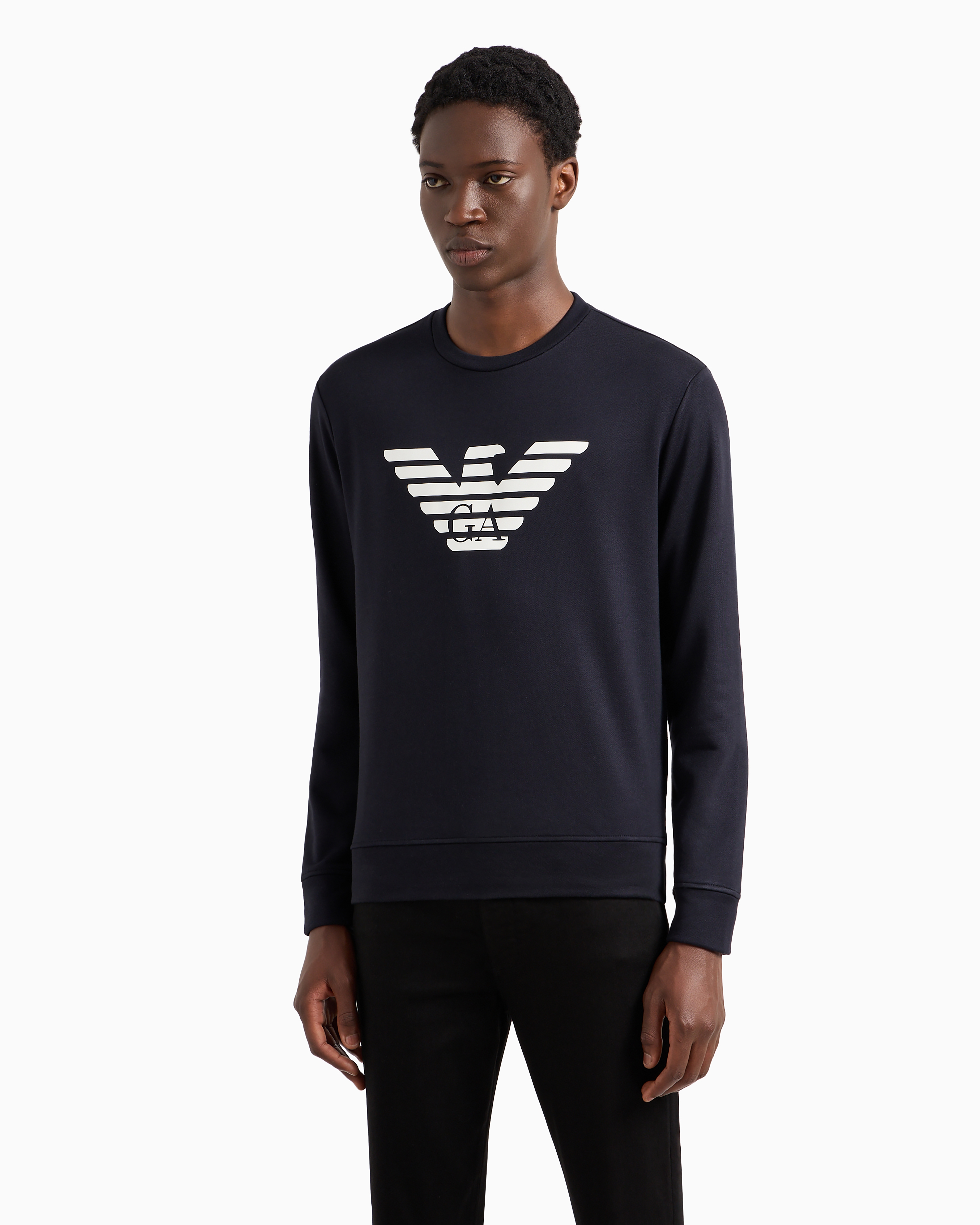 Emporio Armani◆スウェットシャツ モダール混紡 ロゴプリント スウェットシャツ モダール混紡 ロゴプリント | Emporio Armani