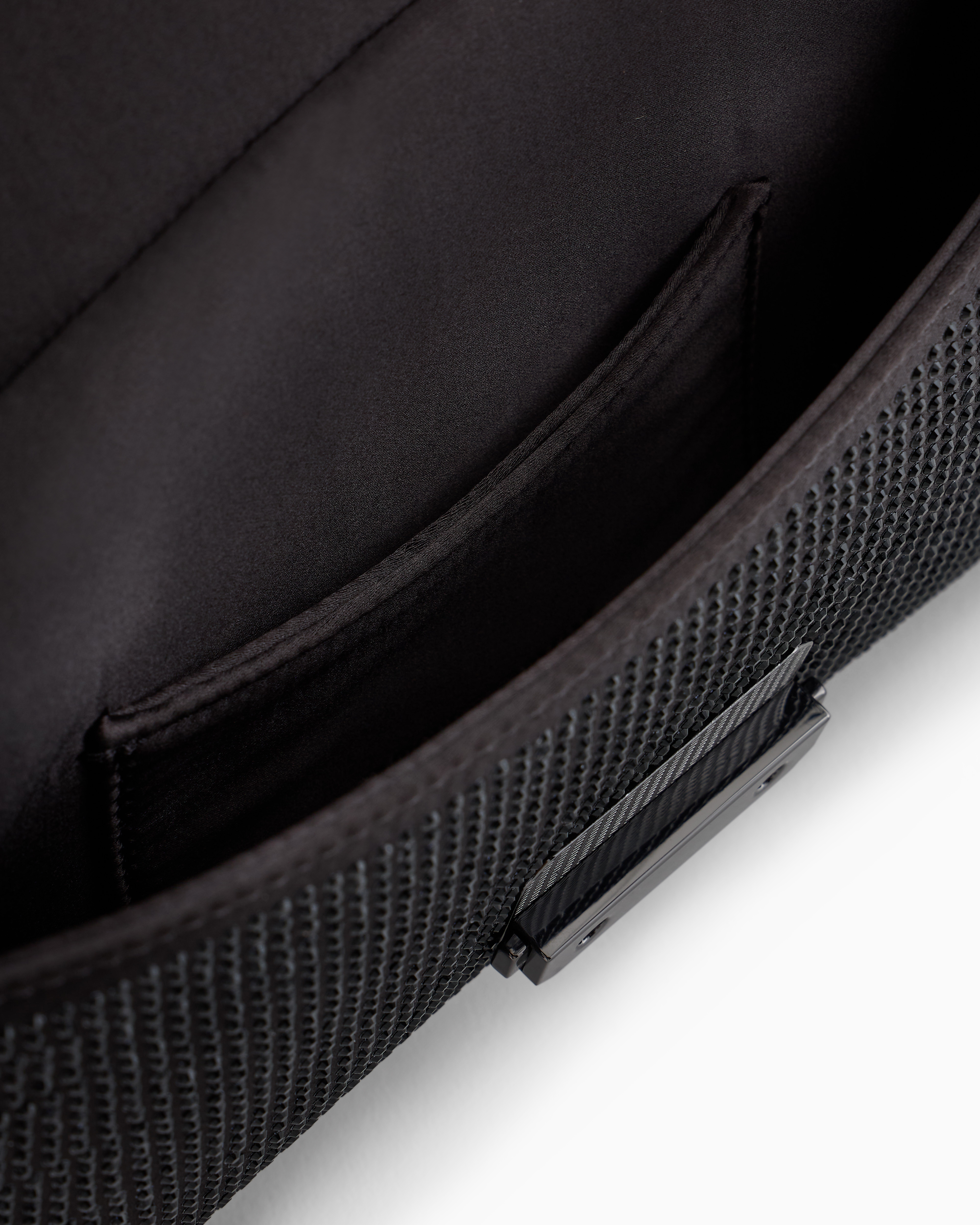 Satin clutch bag with rhinestones and chain strap | Emporio