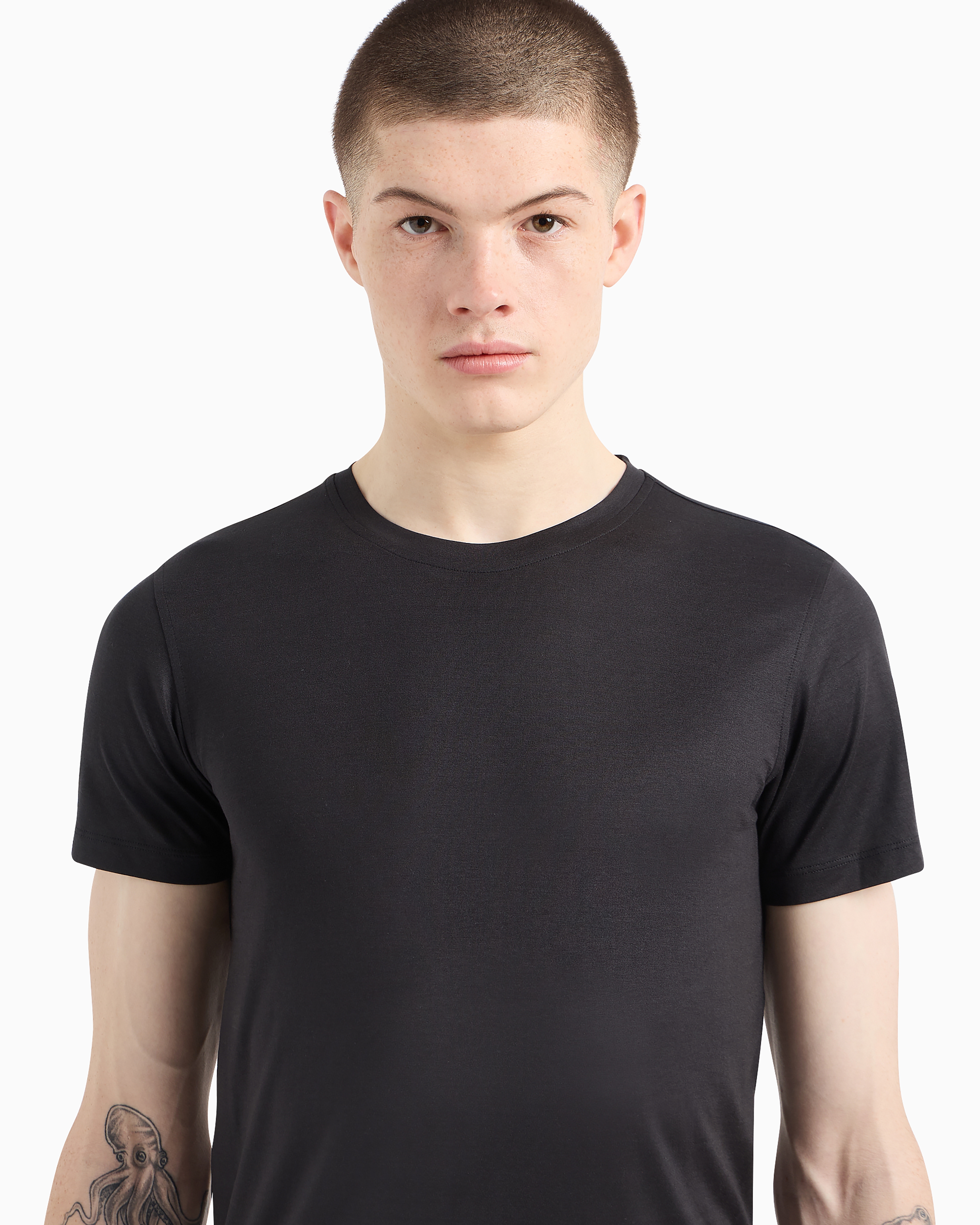 ■Giorgio Armani■Borgonuovo II コットンジャージー Tシャツ ジッパー付きシャツ コットンジャージー製 | Giorgio Armani