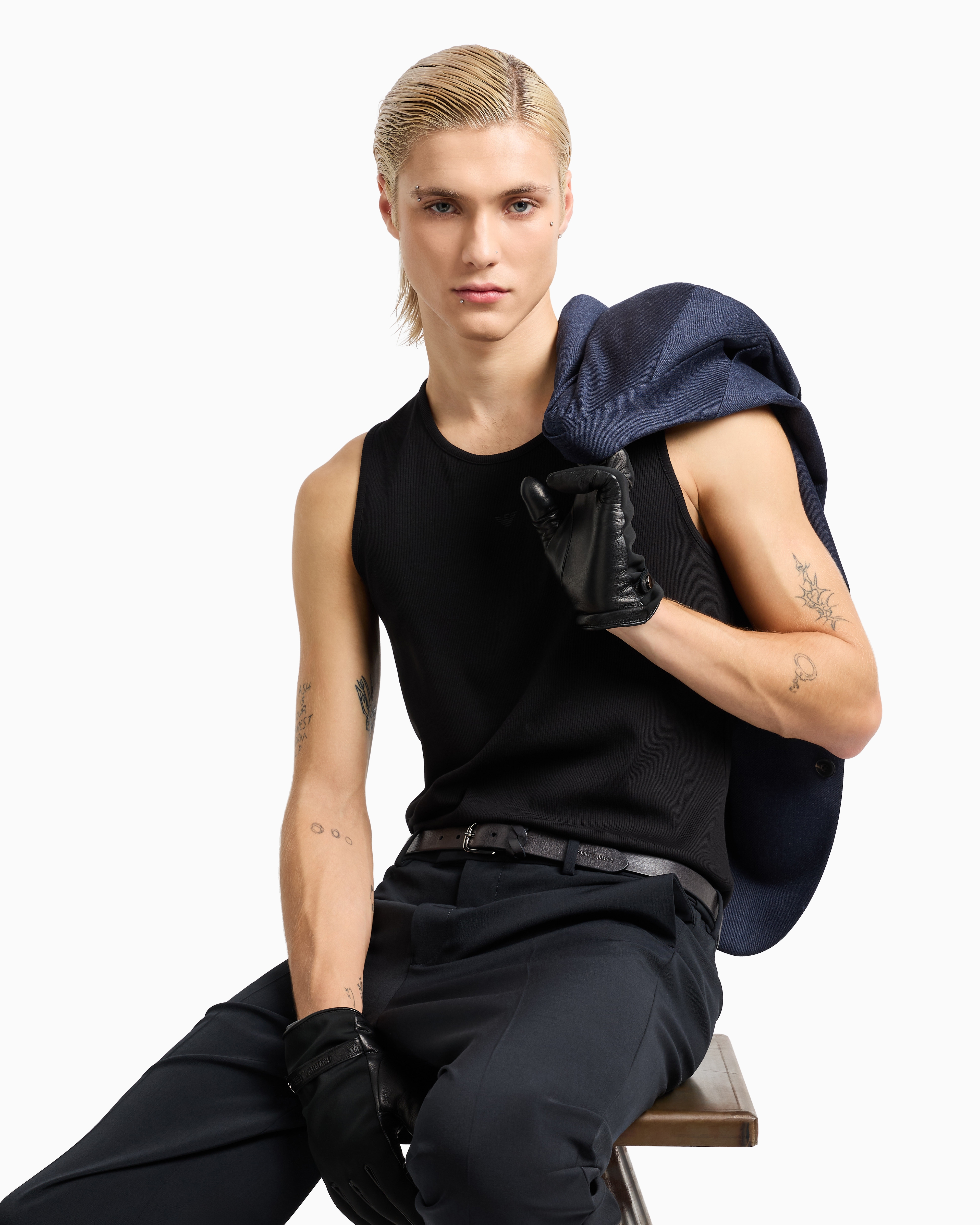 EMPORIO ARMANI タンクトップ フード付き ストレッチ - メルカリ