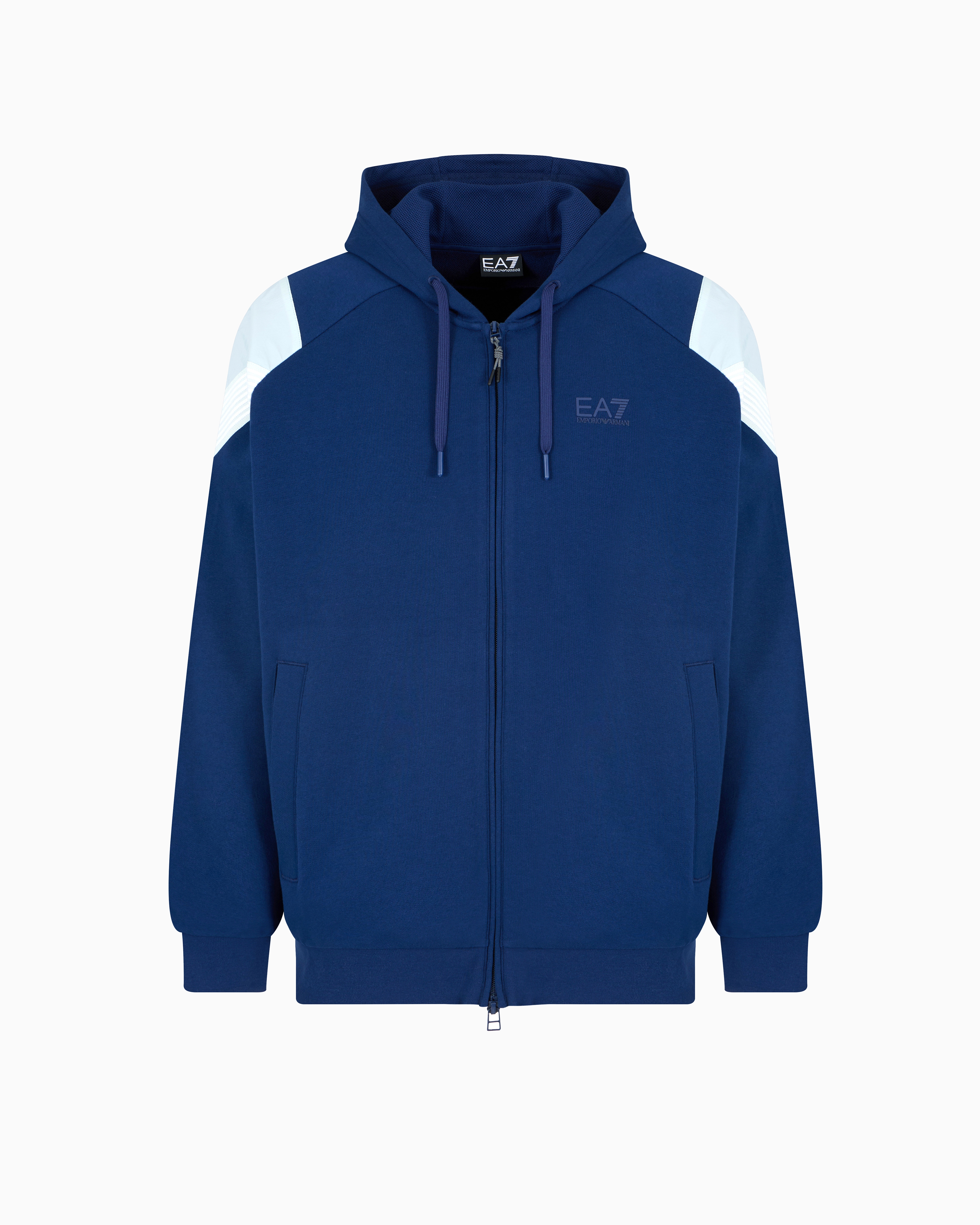 EA7 7 LINES HOODED COTTON SWEATSHIRT