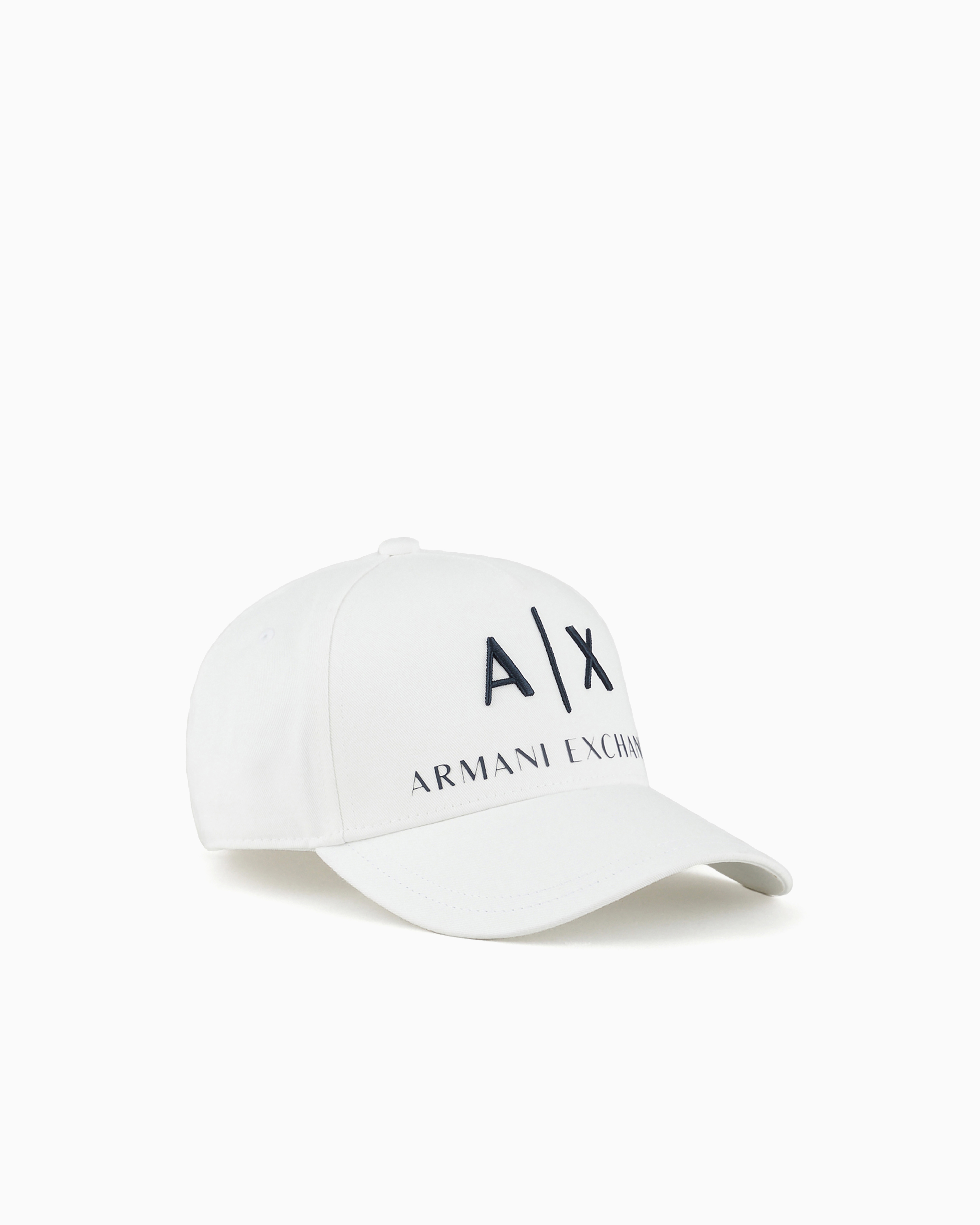 Armani Exchange White Visor Cap With Logo Tu