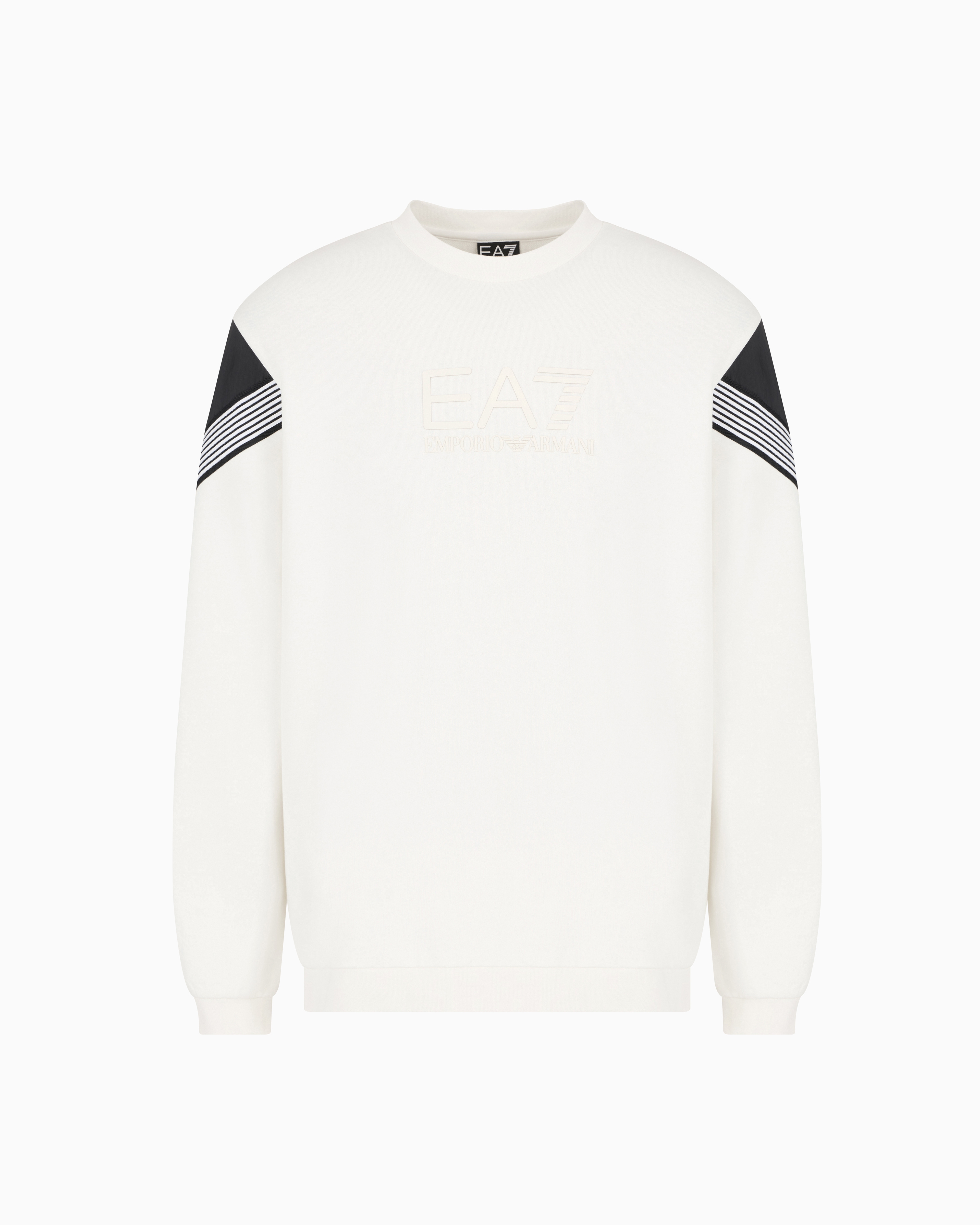 EA7 7 LINES COTTON CREW-NECK SWEATSHIRT