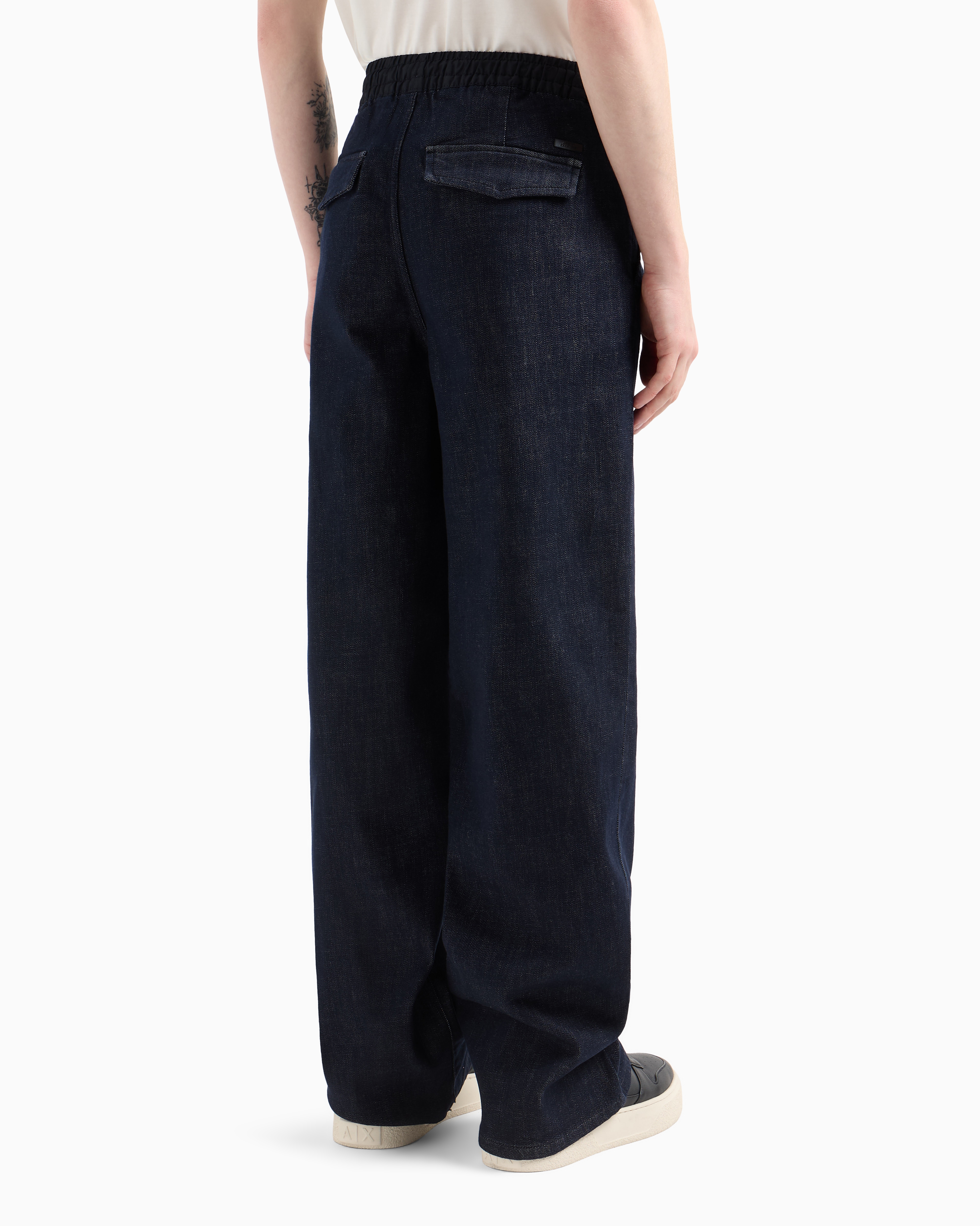 Armani Exchange - Wide leg denim jeans, Man, Blue, Size: