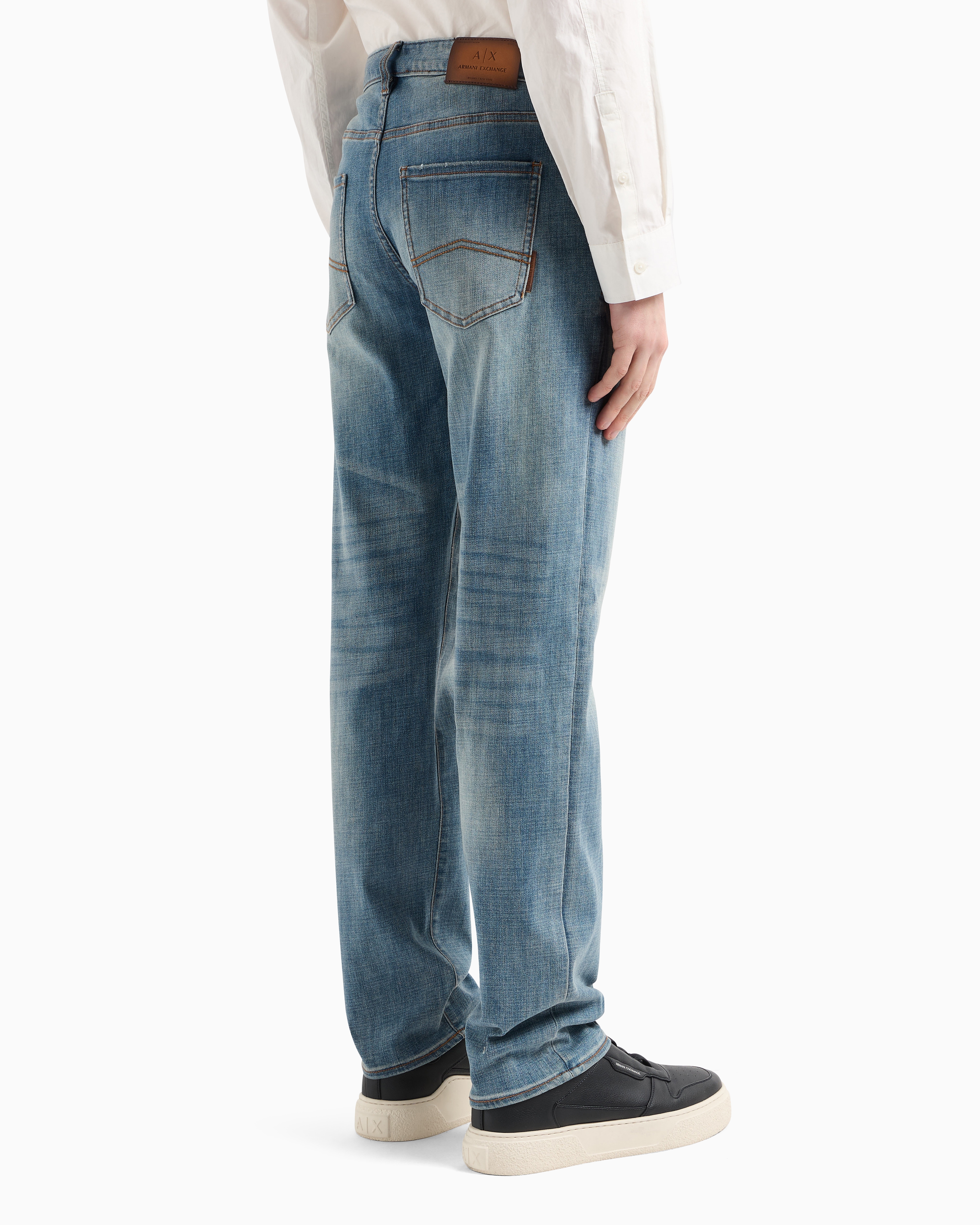Armani Exchange -  J13 slim fit jeans cotton denim, Man, Blue, Size: