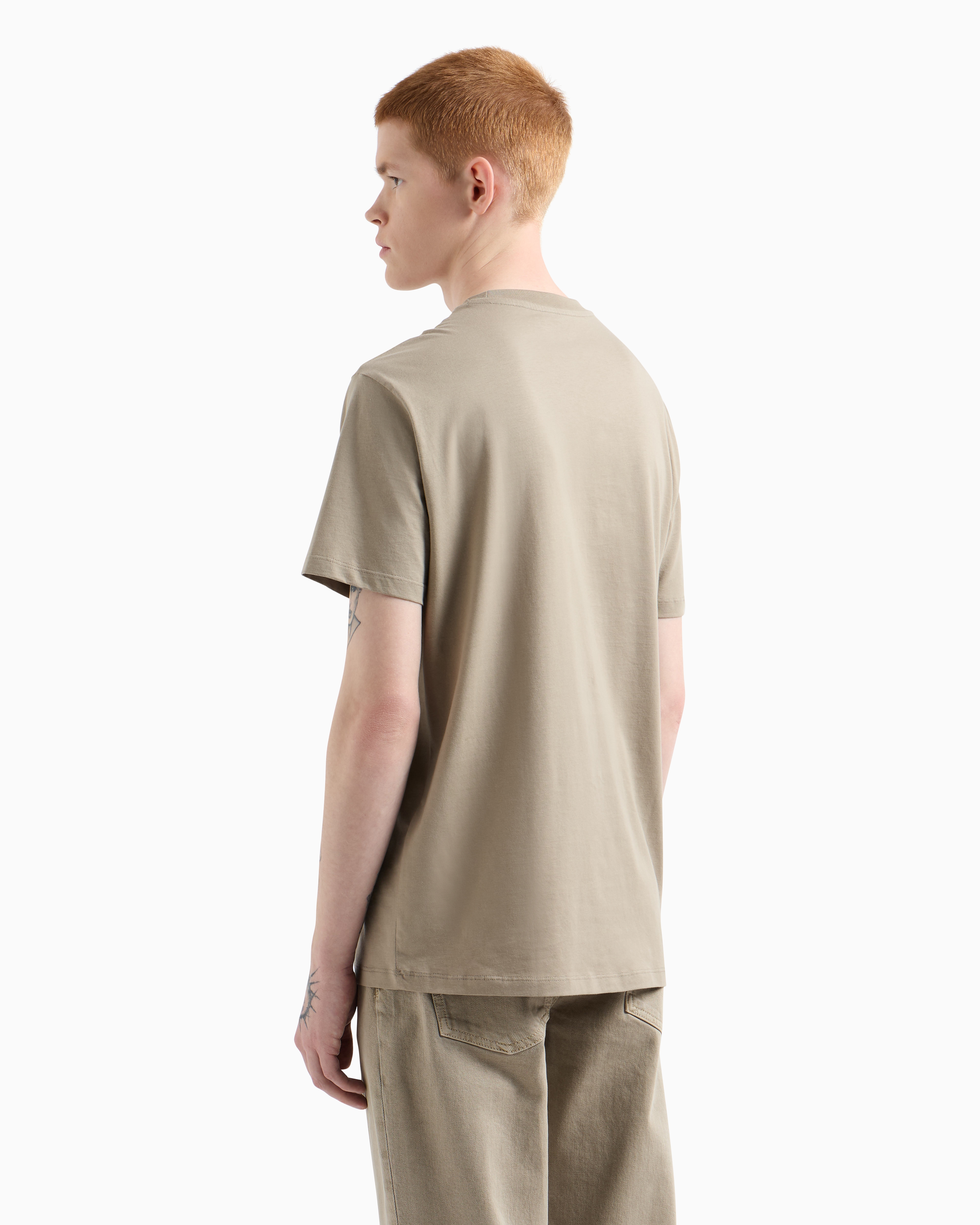 Armani Exchange - Regular fit basic t-shirt, Man, Beige, Size: