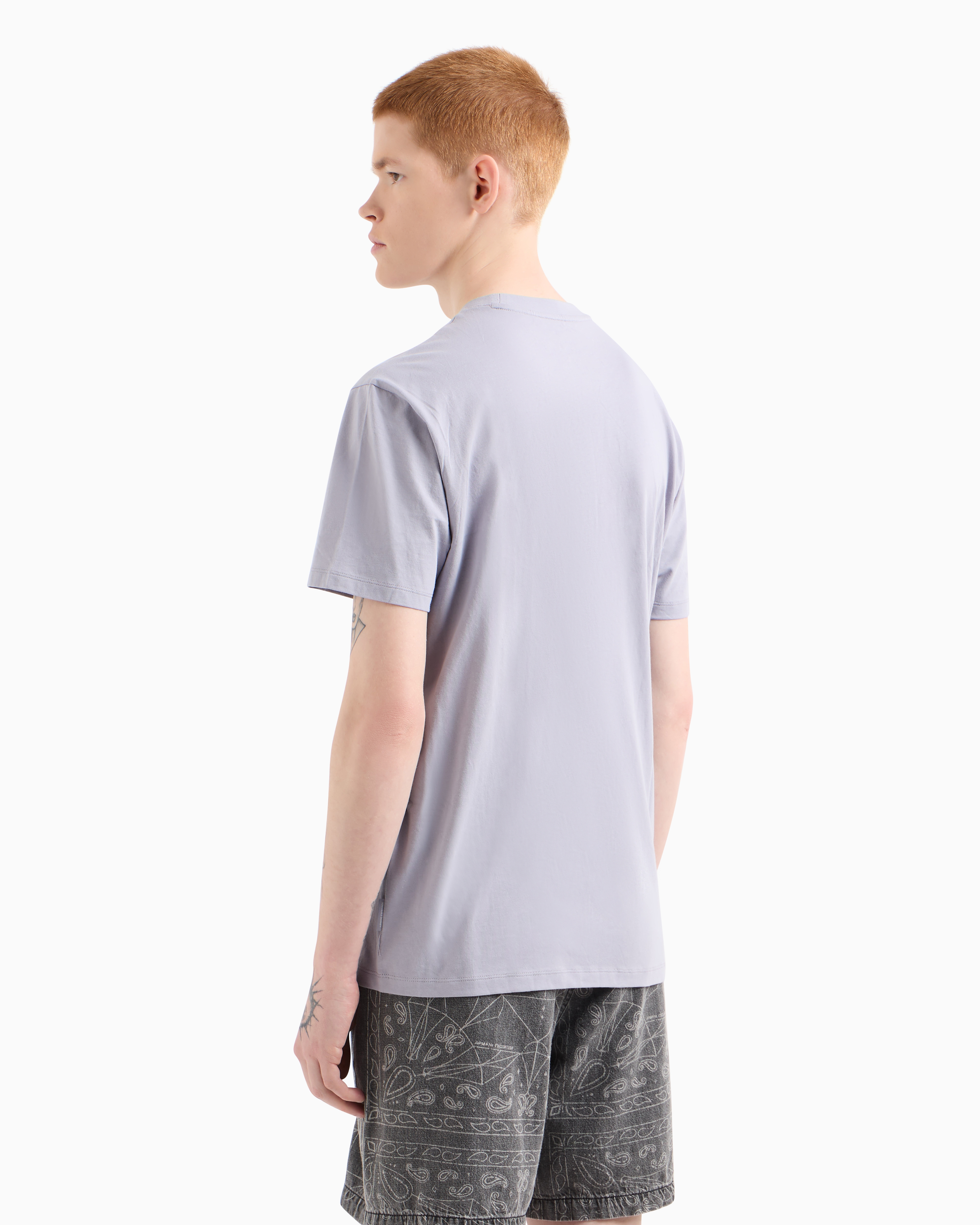 Armani Exchange Regular Fit T-shirts In Purple
