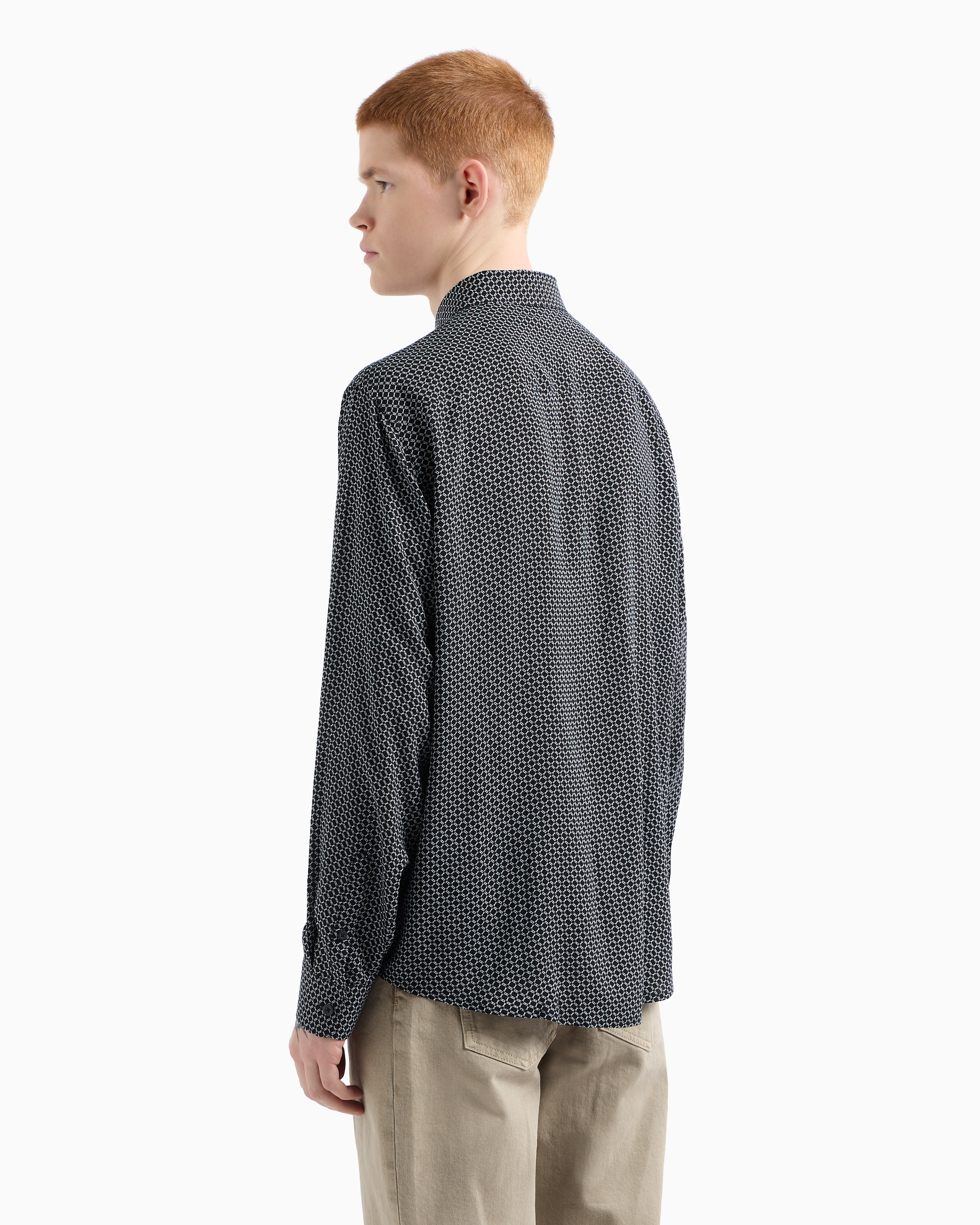 Armani Exchange - Regular fit shirt ASV fabric, Man, Blue, Size: