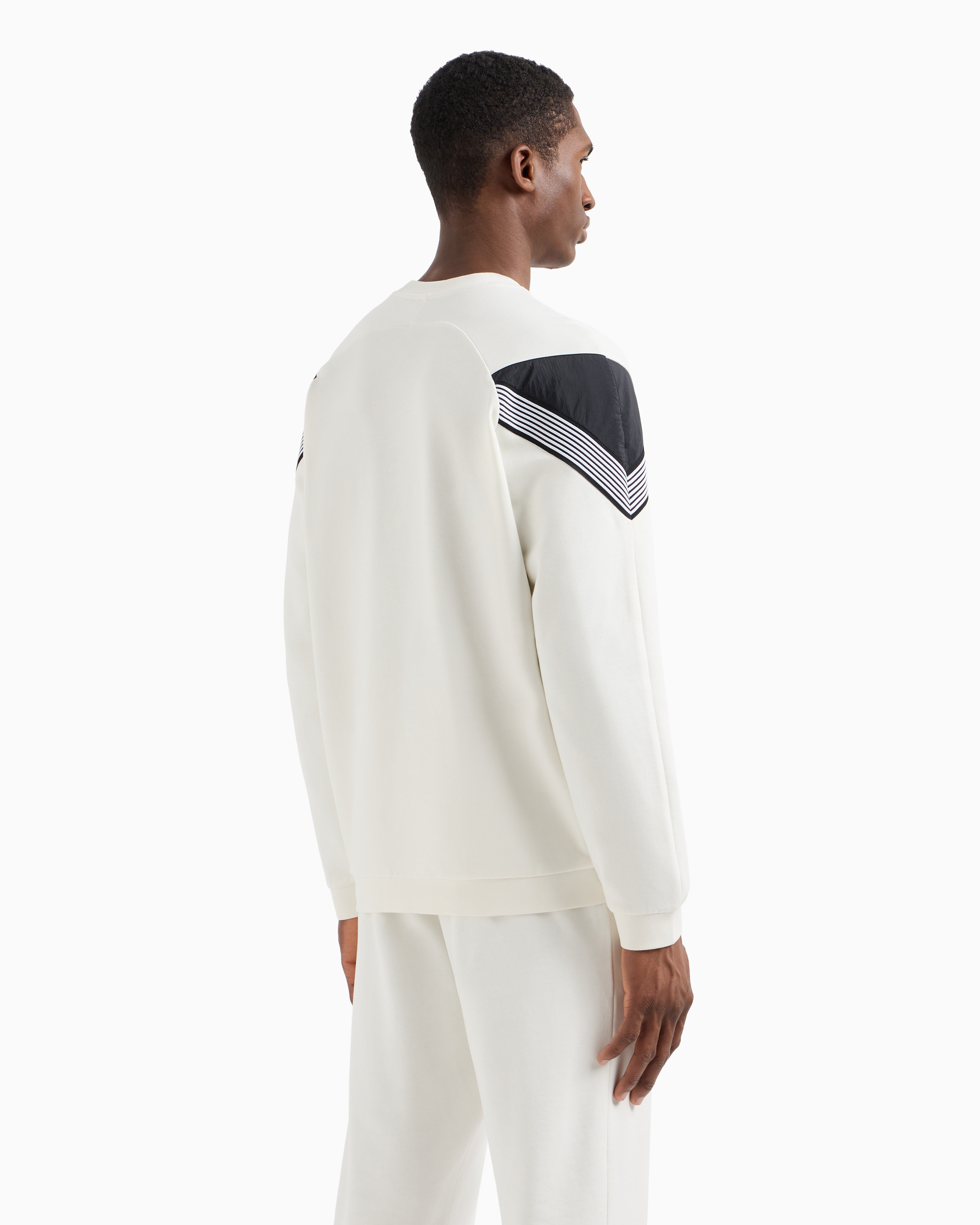 EA7 7 LINES COTTON CREW-NECK SWEATSHIRT