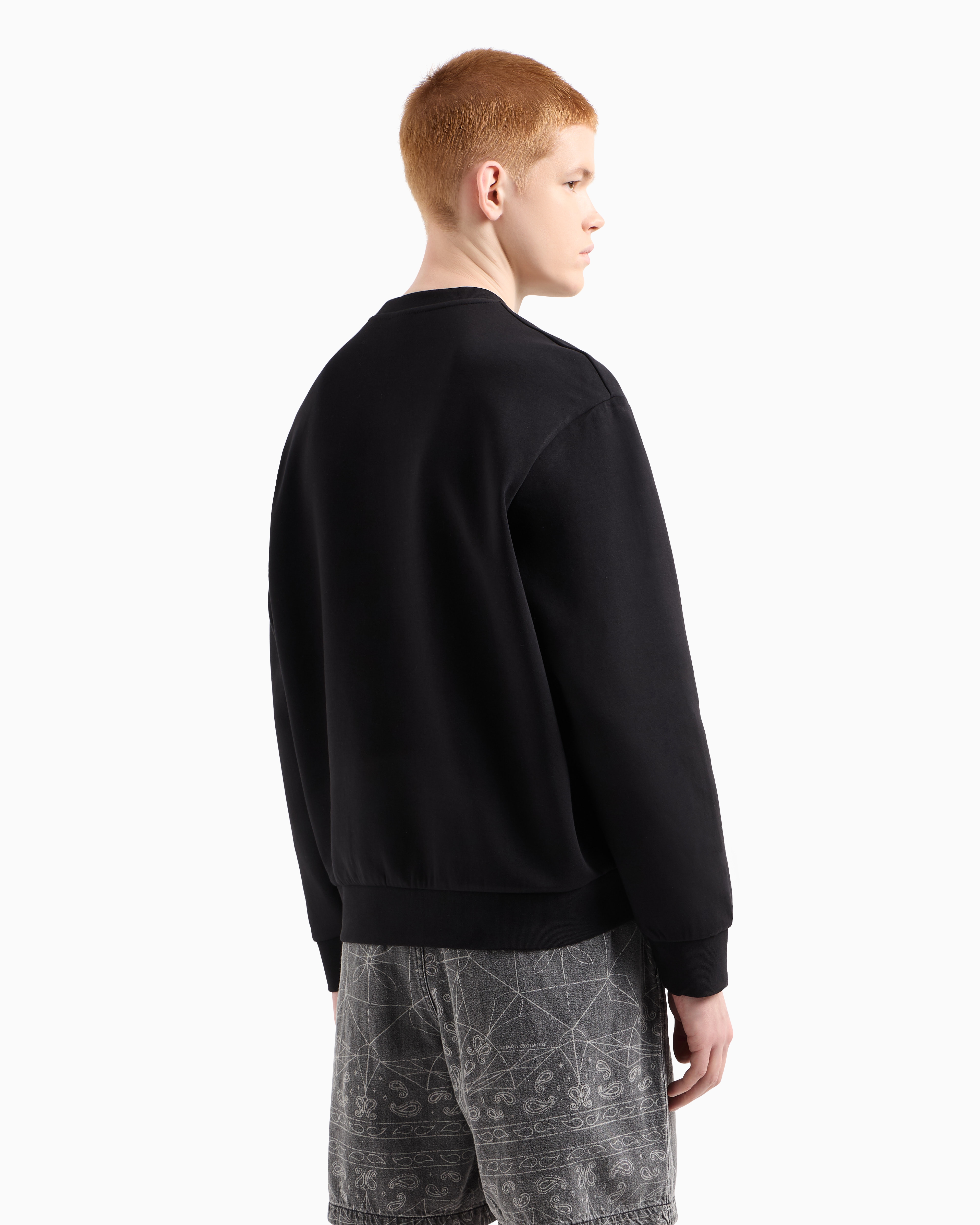 送料関税込♪ARMANI EXCHANGE/AXロゴポケット スウェットシャツ シャイニーボックスロゴ クルーネックスウェットプルオーバー