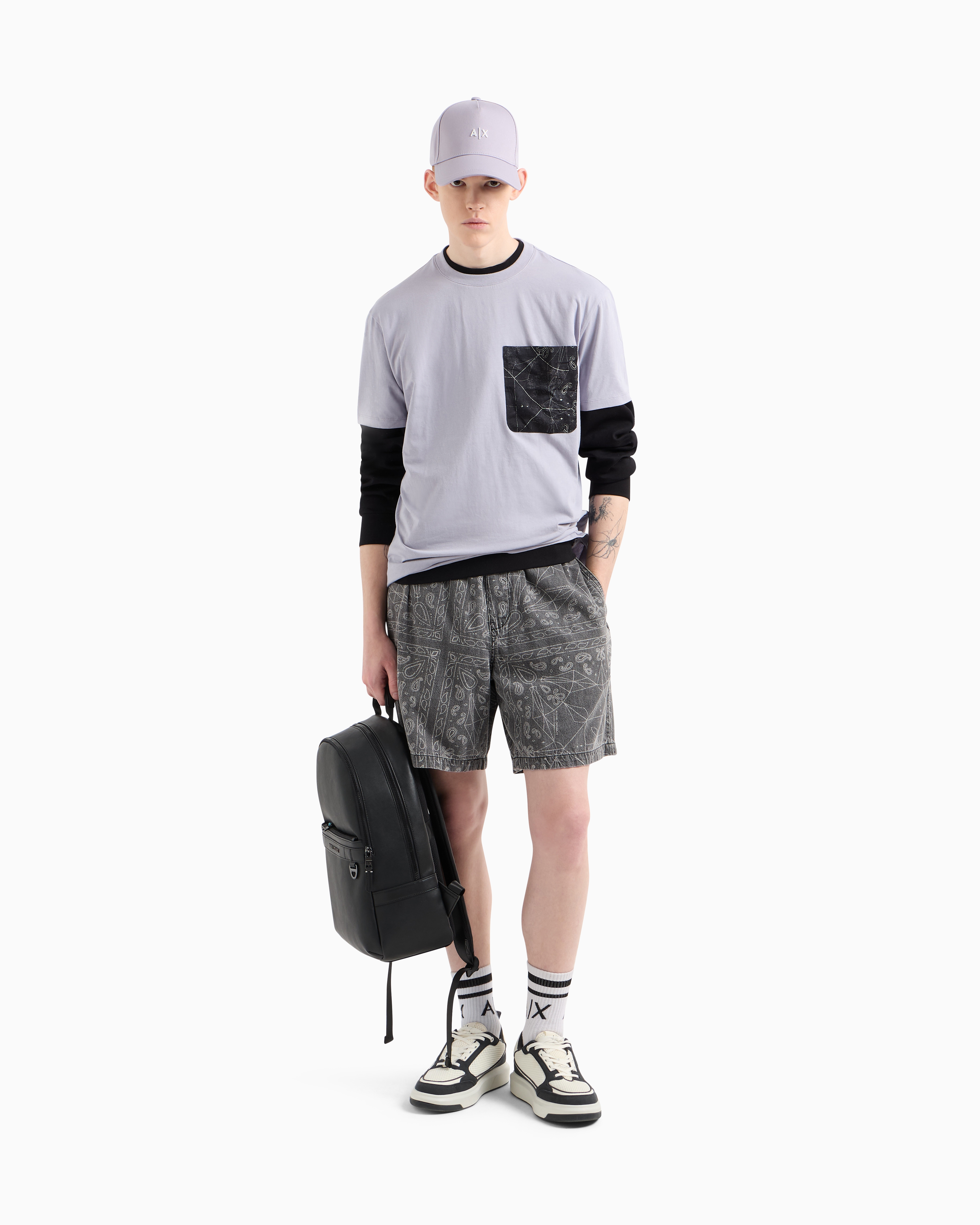 Armani Exchange Regular Fit T-shirts In Purple
