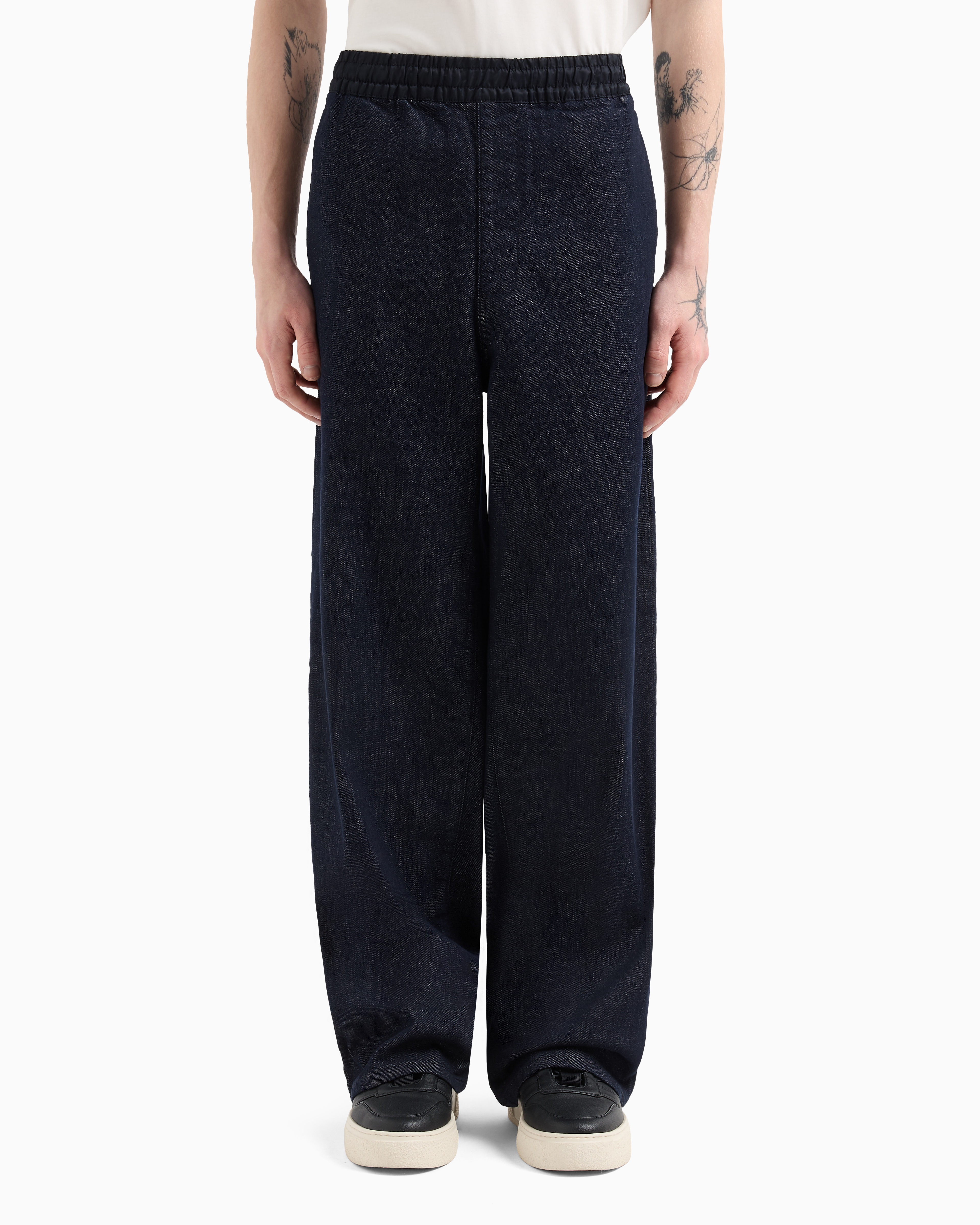 Armani Exchange - Wide leg denim jeans, Man, Blue, Size: