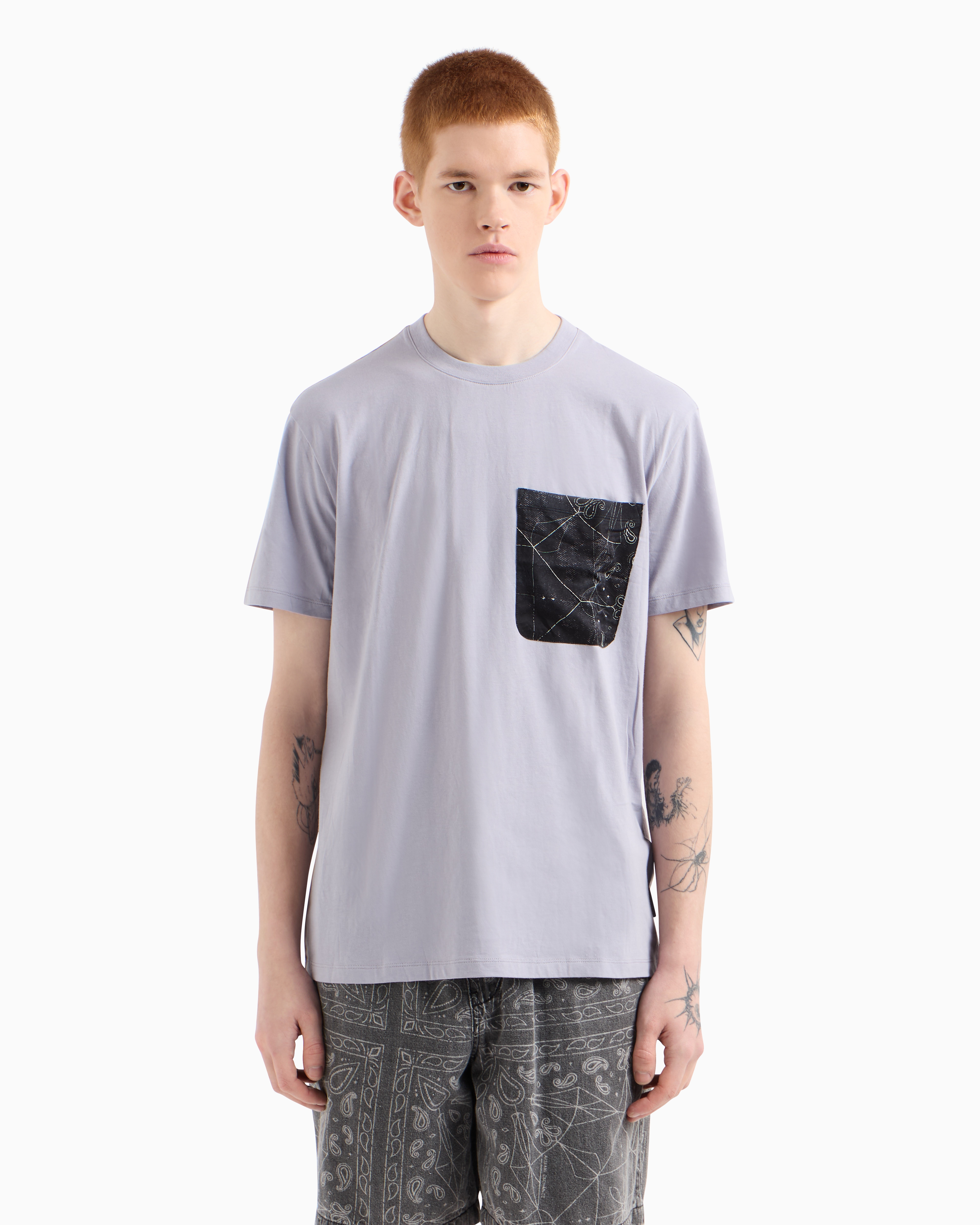 Armani Exchange Regular Fit T-shirts In Purple