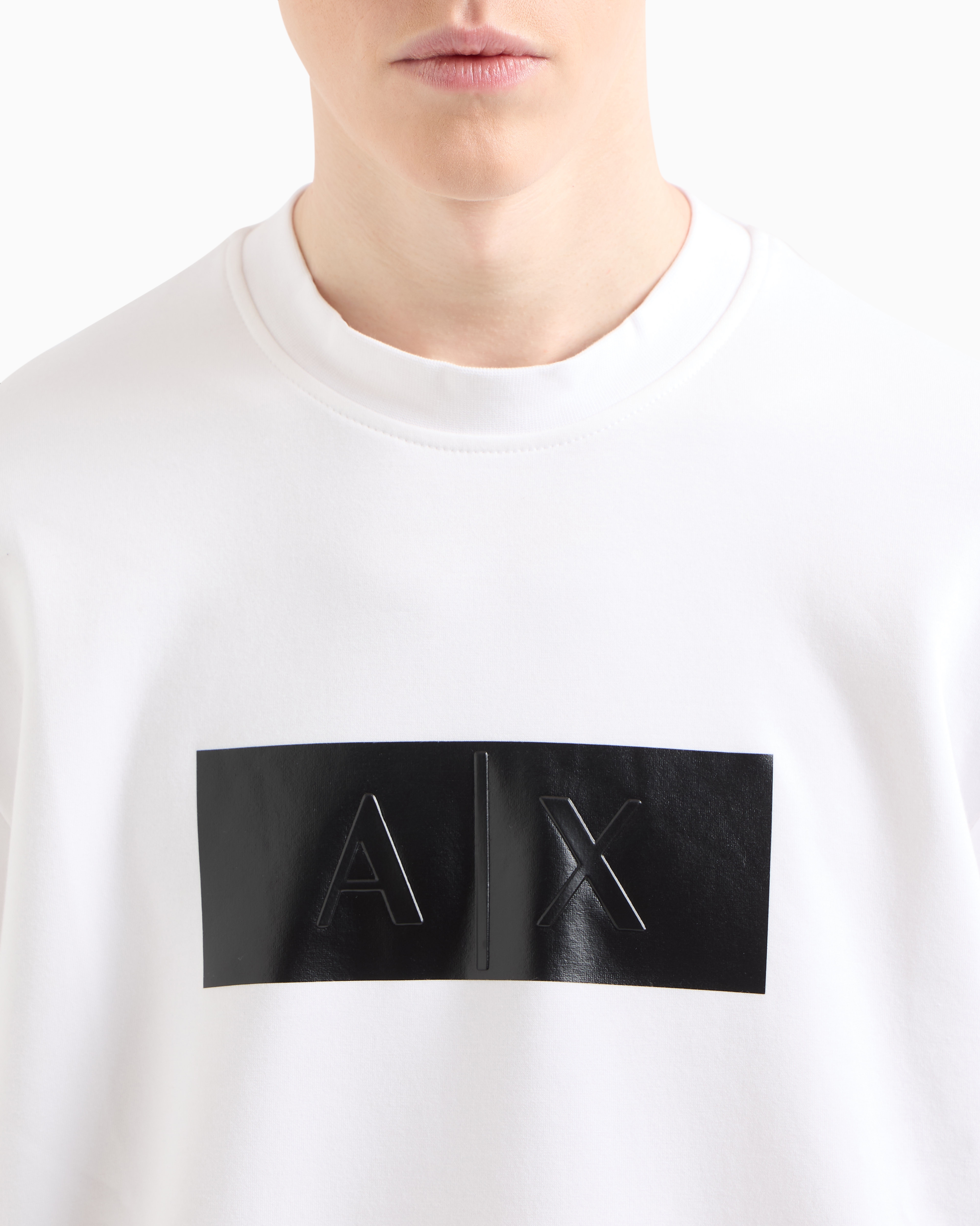 Armani Exchange - Crewneck sweatshirt with vinyl logo print, Man, White, Size: