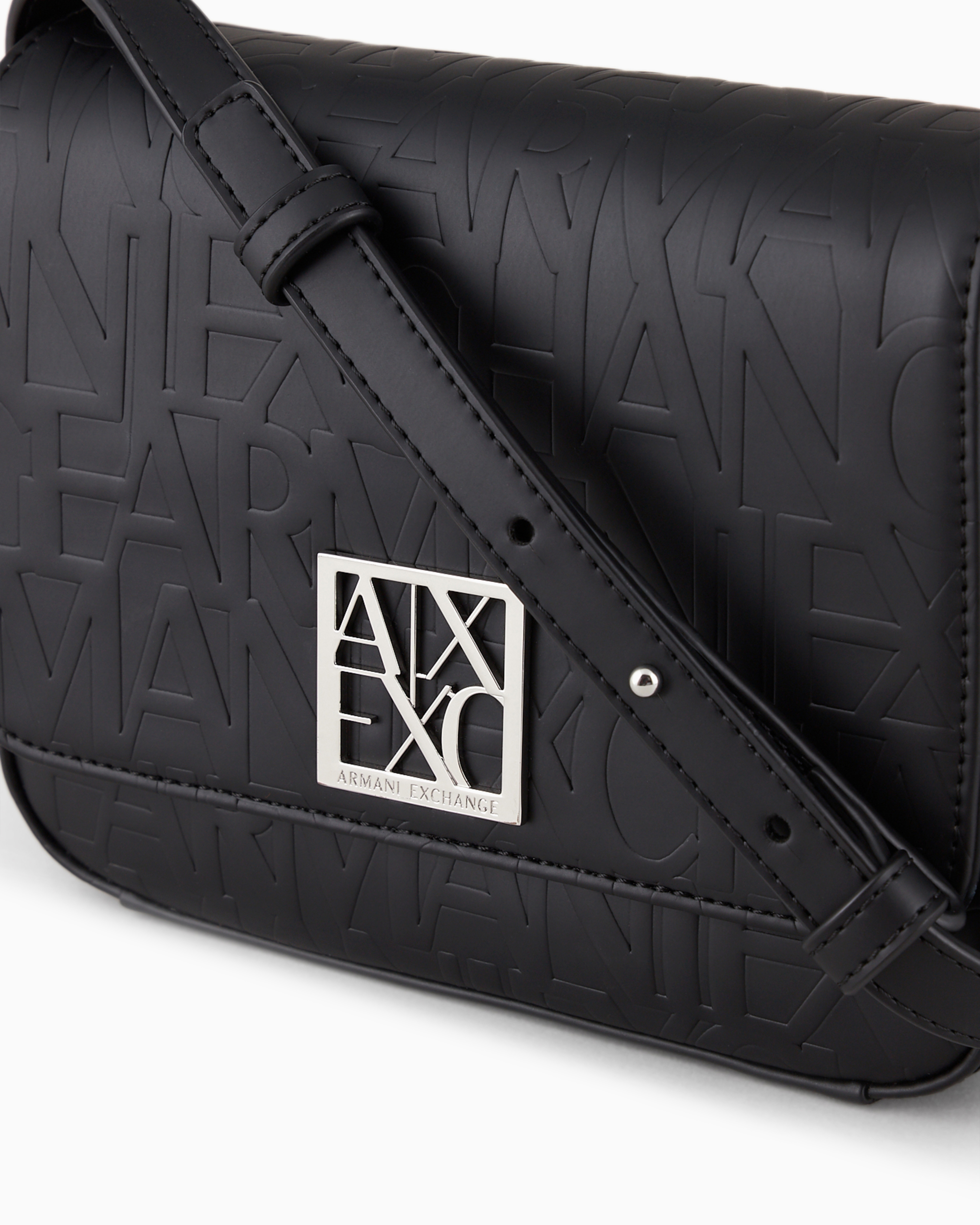 Armani Exchange - Allover logo shoulder bag, Woman, Black, Size: TU