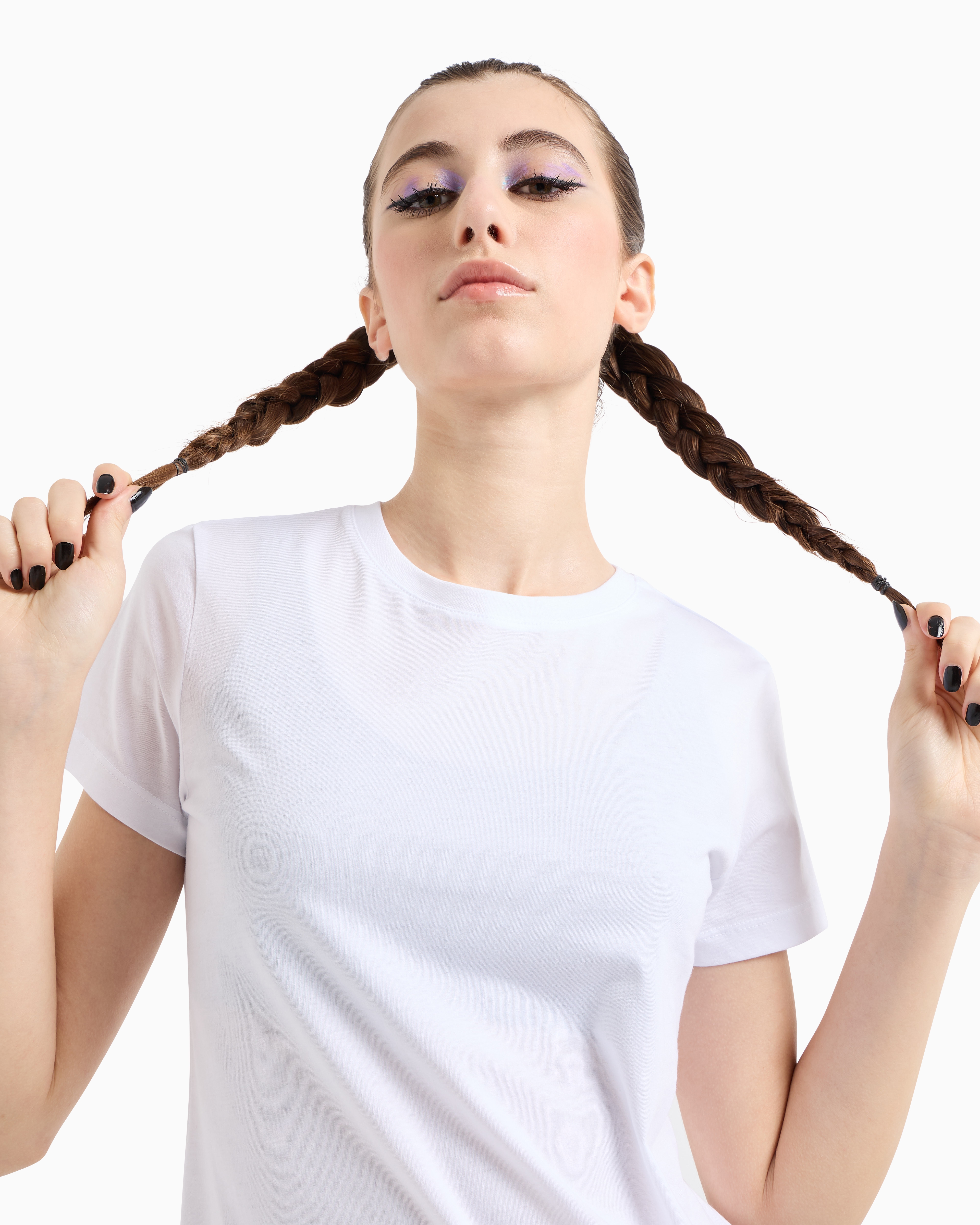 Armani Exchange - Basic regular fit t-shirt pima cotton, Woman, White, Size: