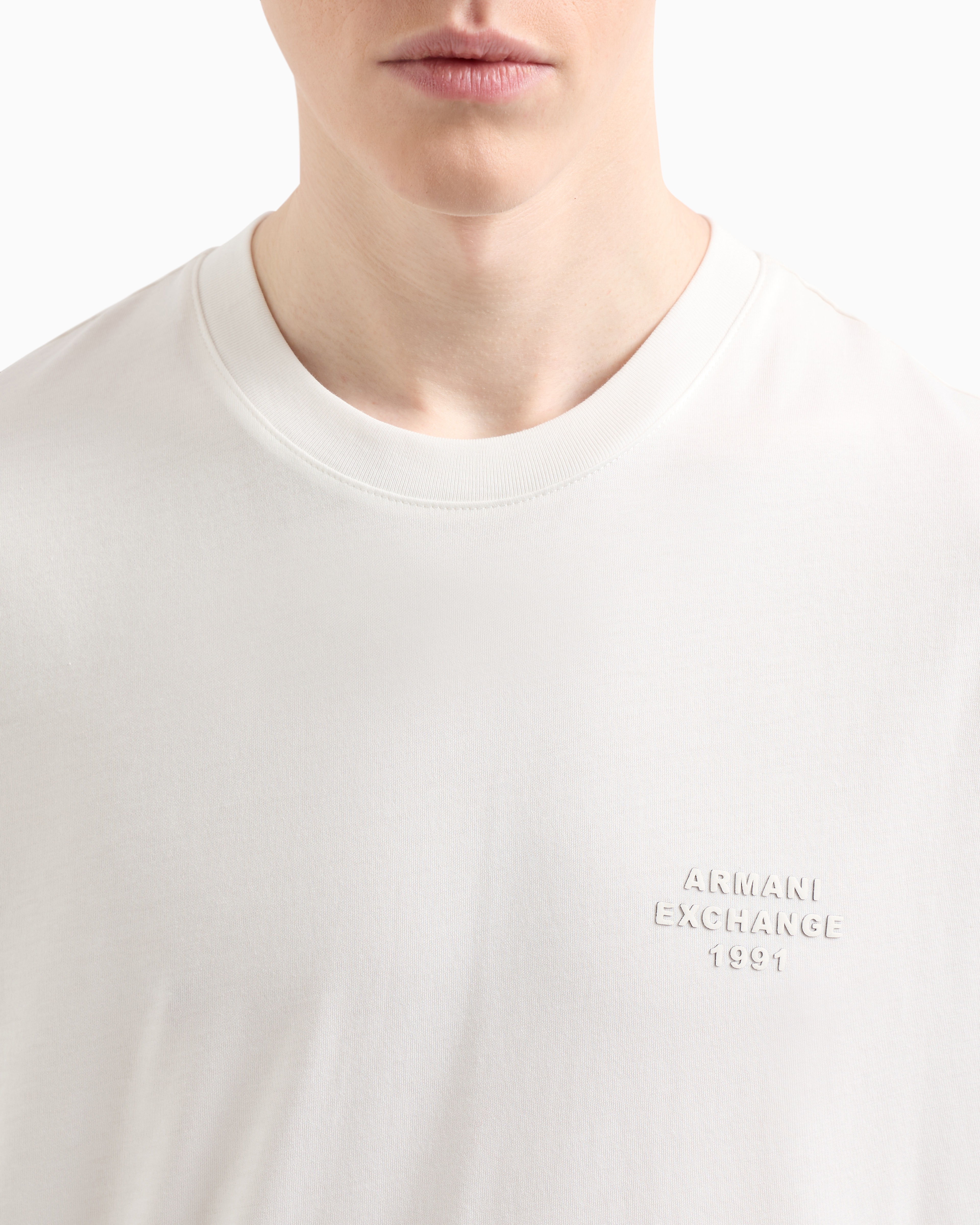 Armani Exchange - Regular fit basic t-shirt, Man, White, Size: