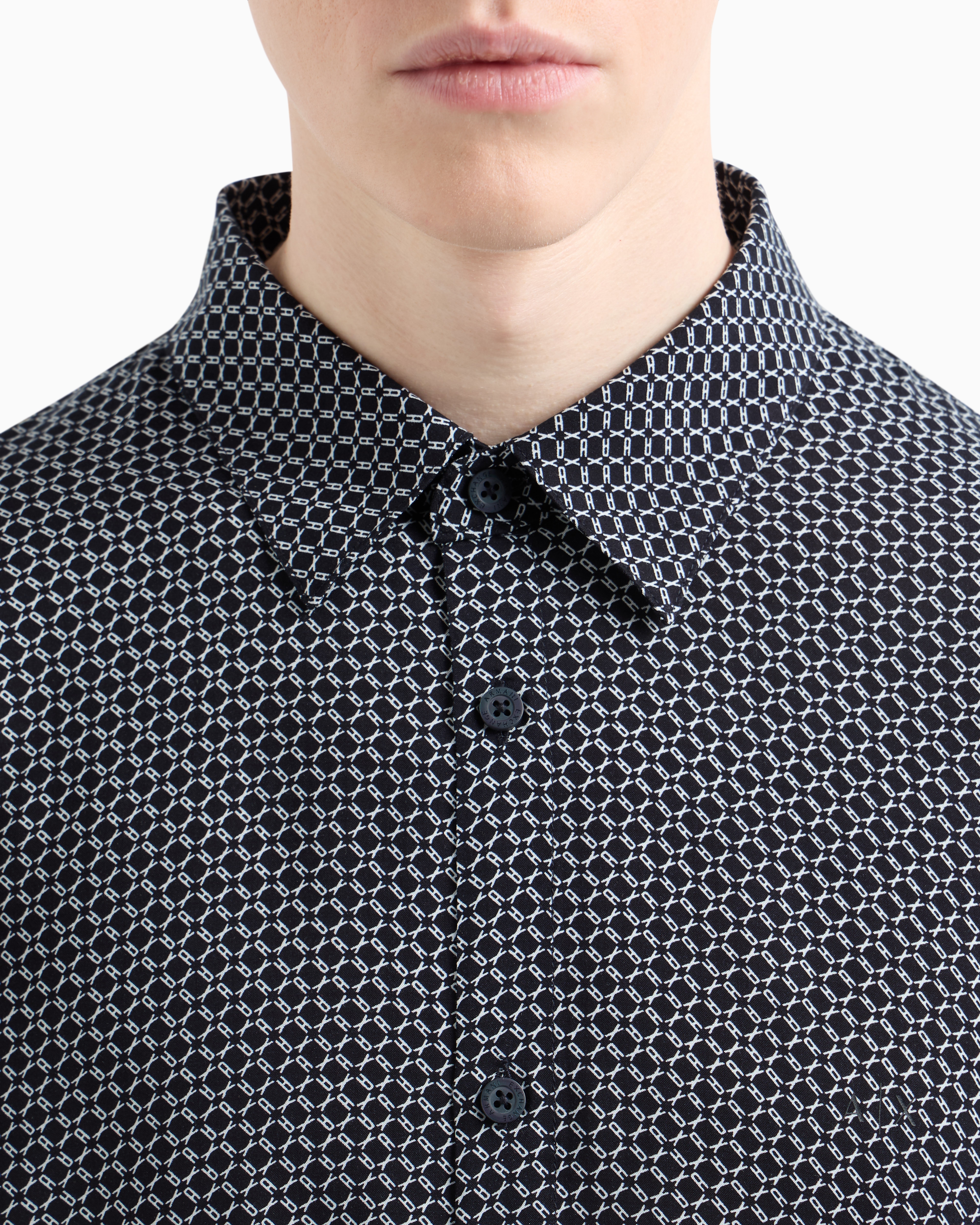 Armani Exchange - Regular fit shirt ASV fabric, Man, Blue, Size: