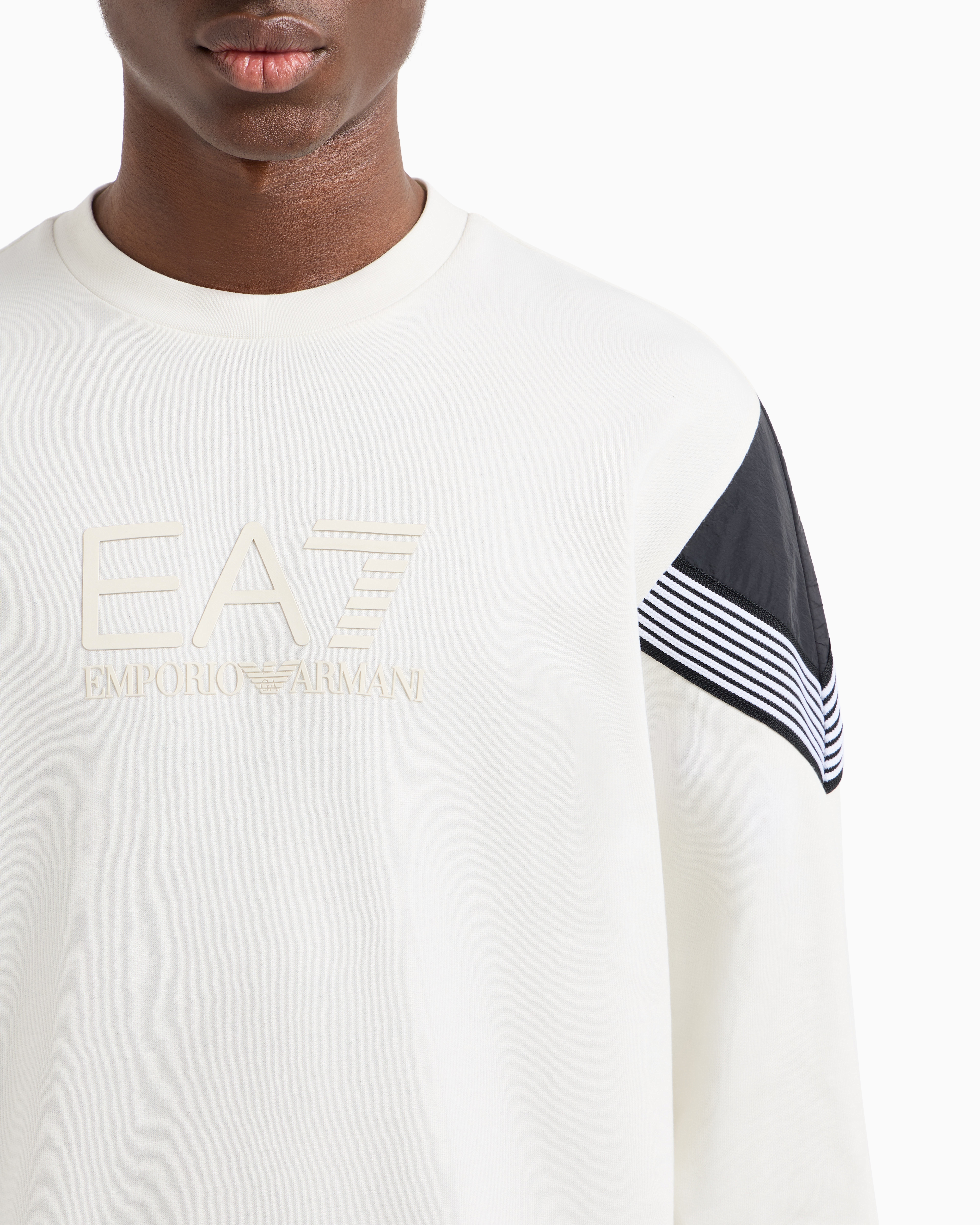 EA7 7 LINES COTTON CREW-NECK SWEATSHIRT