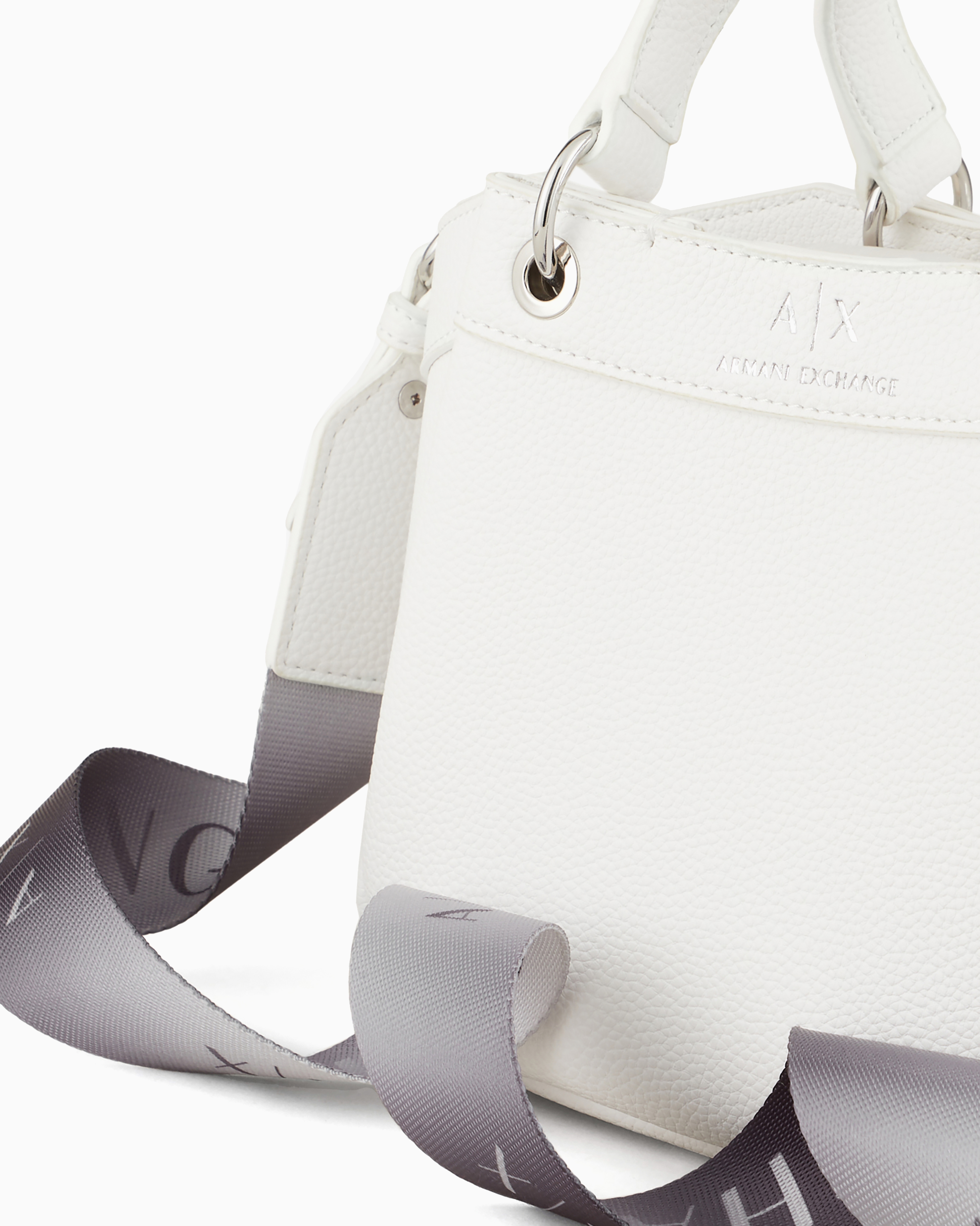 Armani Exchange - Small handbag with degradè shoulder strap, Woman, White, Size: TU
