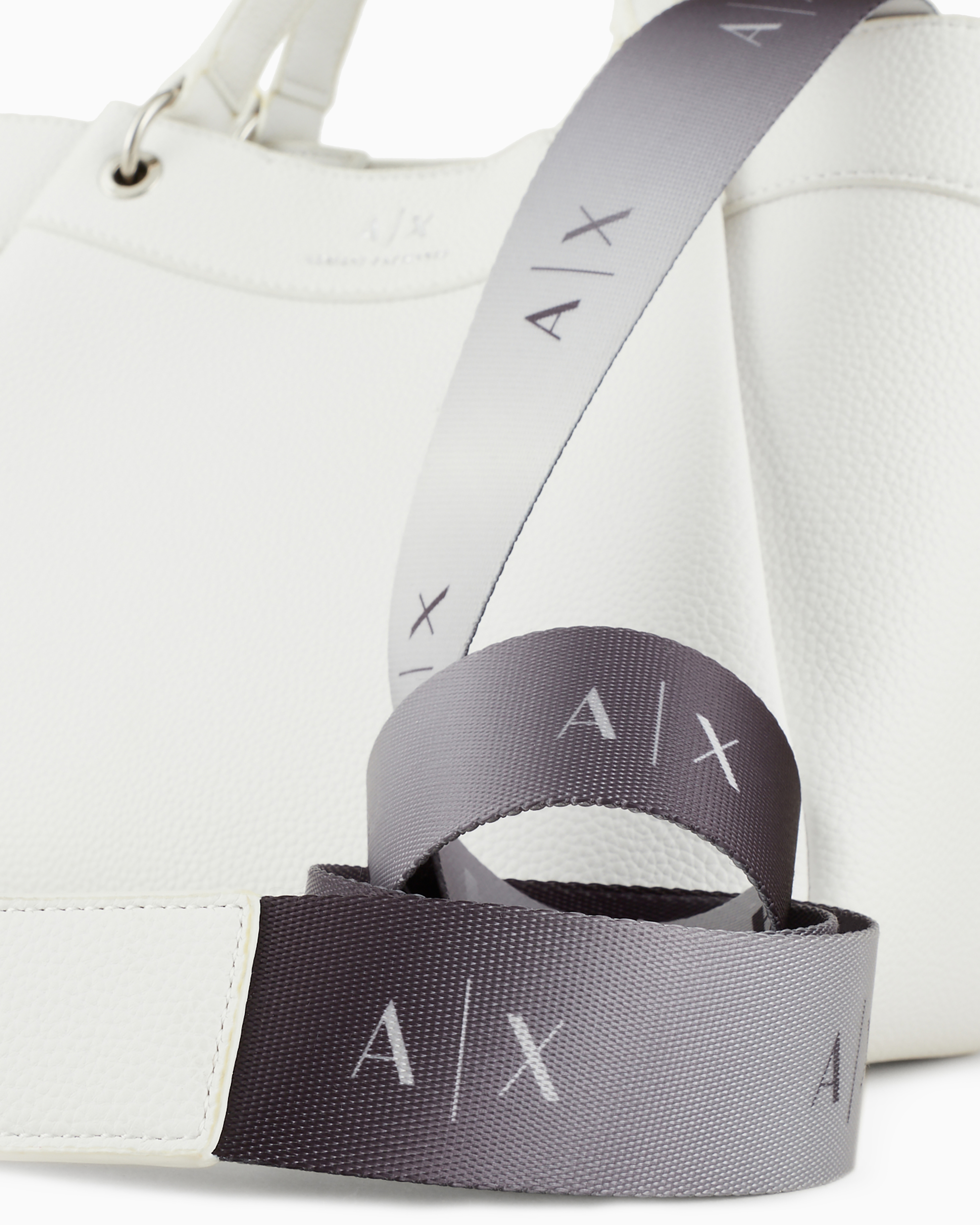 Armani Exchange - Medium handbag with degradè shoulder strap, Woman, White, Size: TU