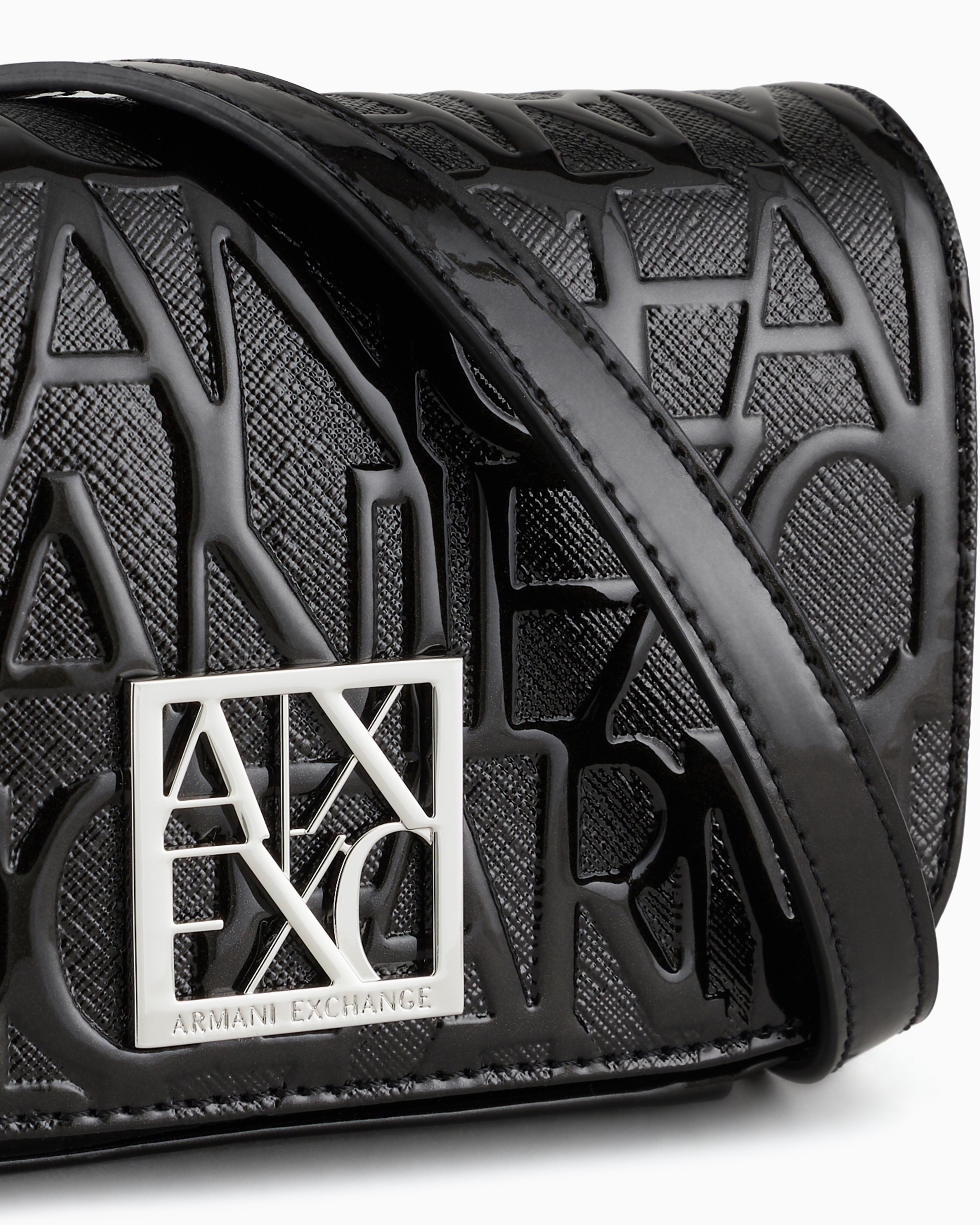 Armani Exchange - Crossbody bag with logo, Woman, Black, Size: TU
