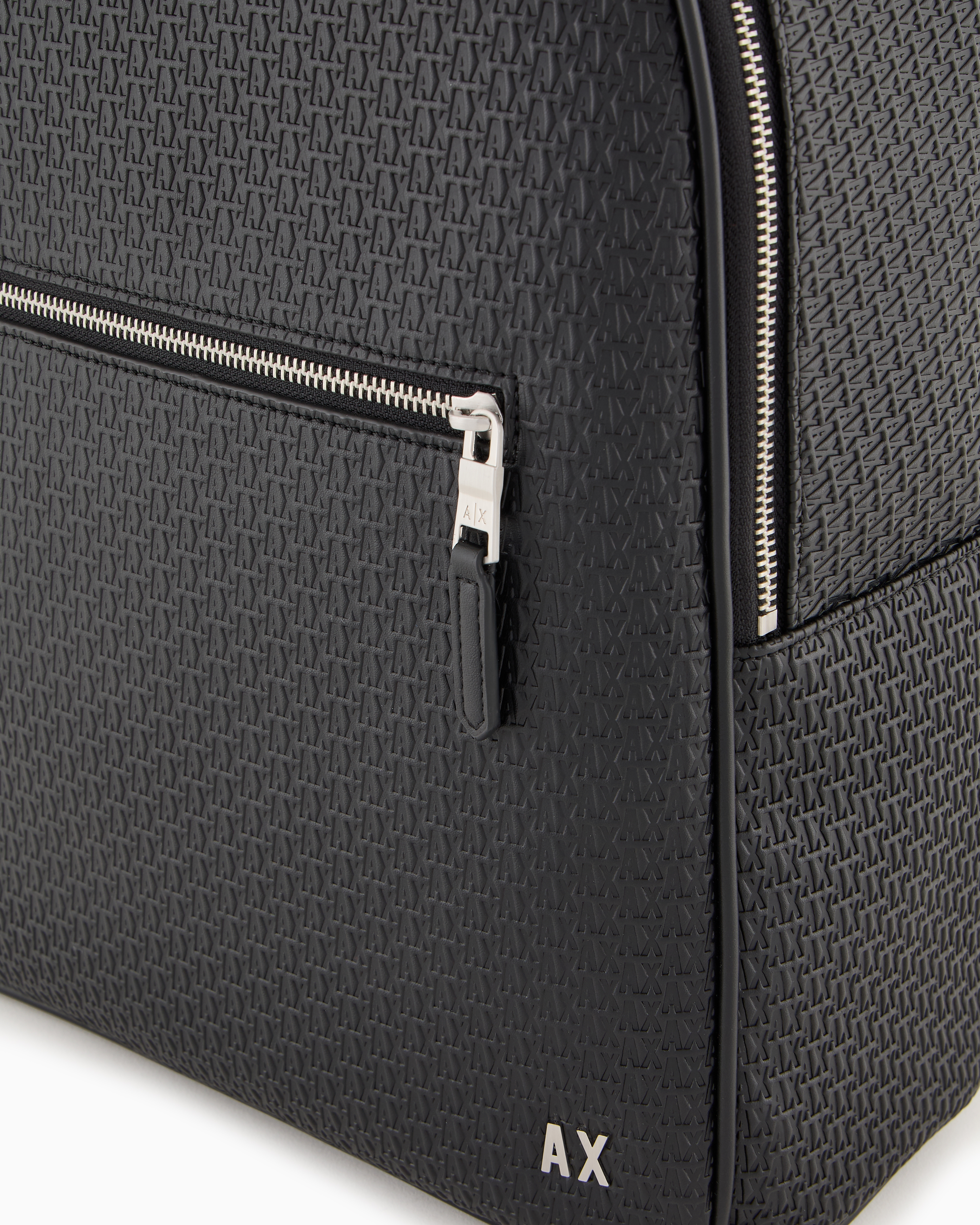 Armani Exchange - Backpack with all-over embossed logo, Man, Black, Size: TU