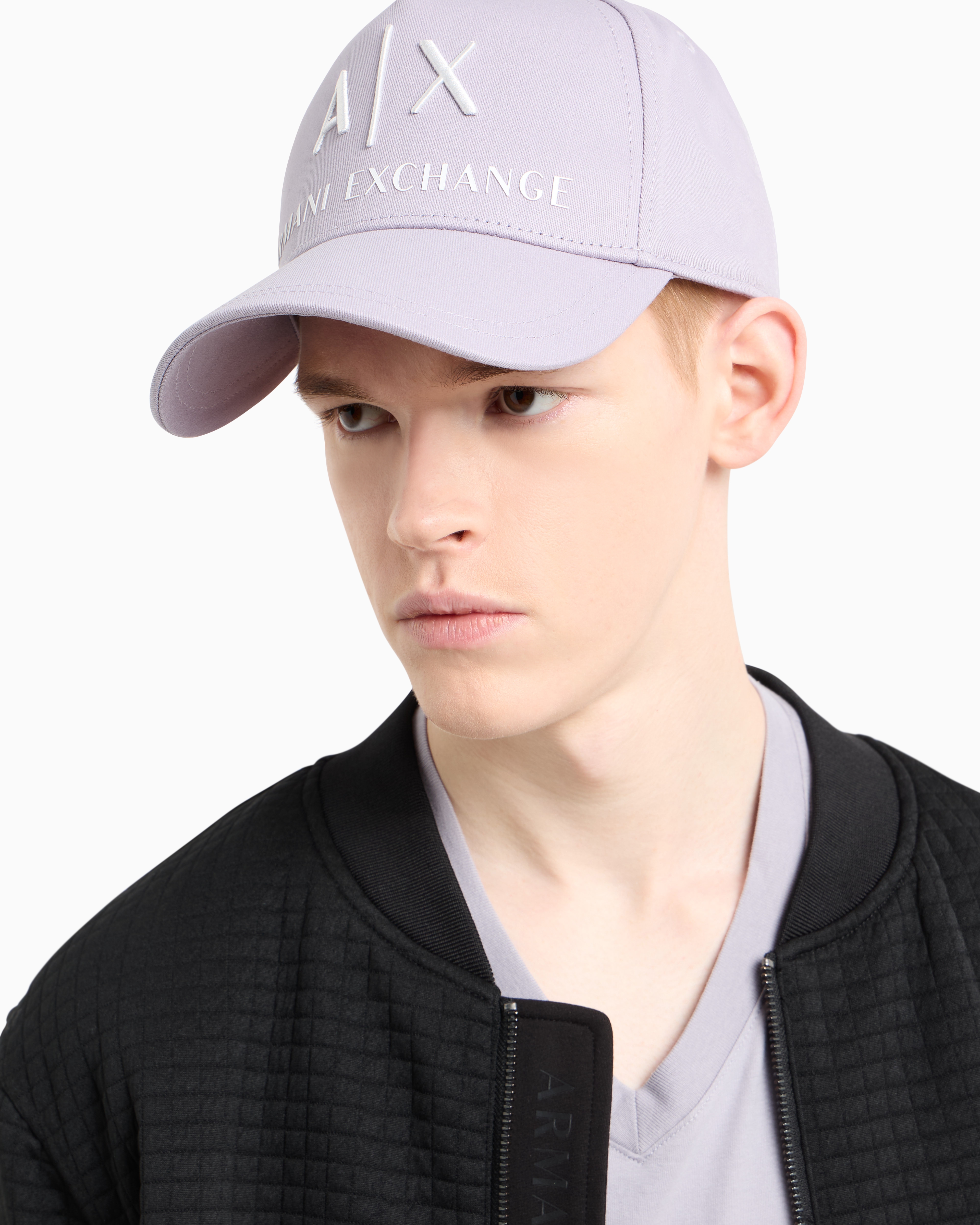 Armani Exchange - Visor cap with logo, Man, Purple, Size: TU