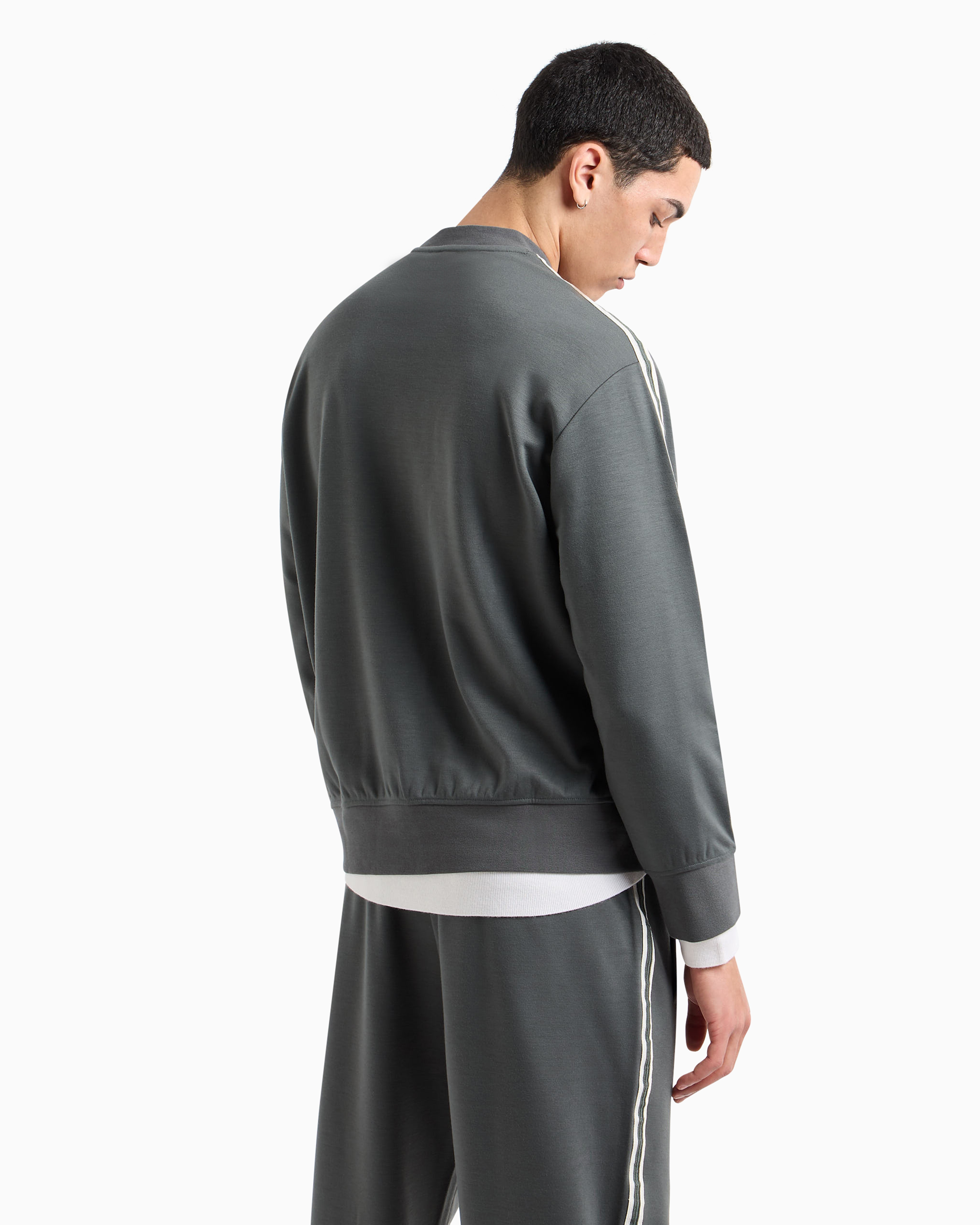Armani Exchange Logo Signature Crewneck Sweatshirt In Green