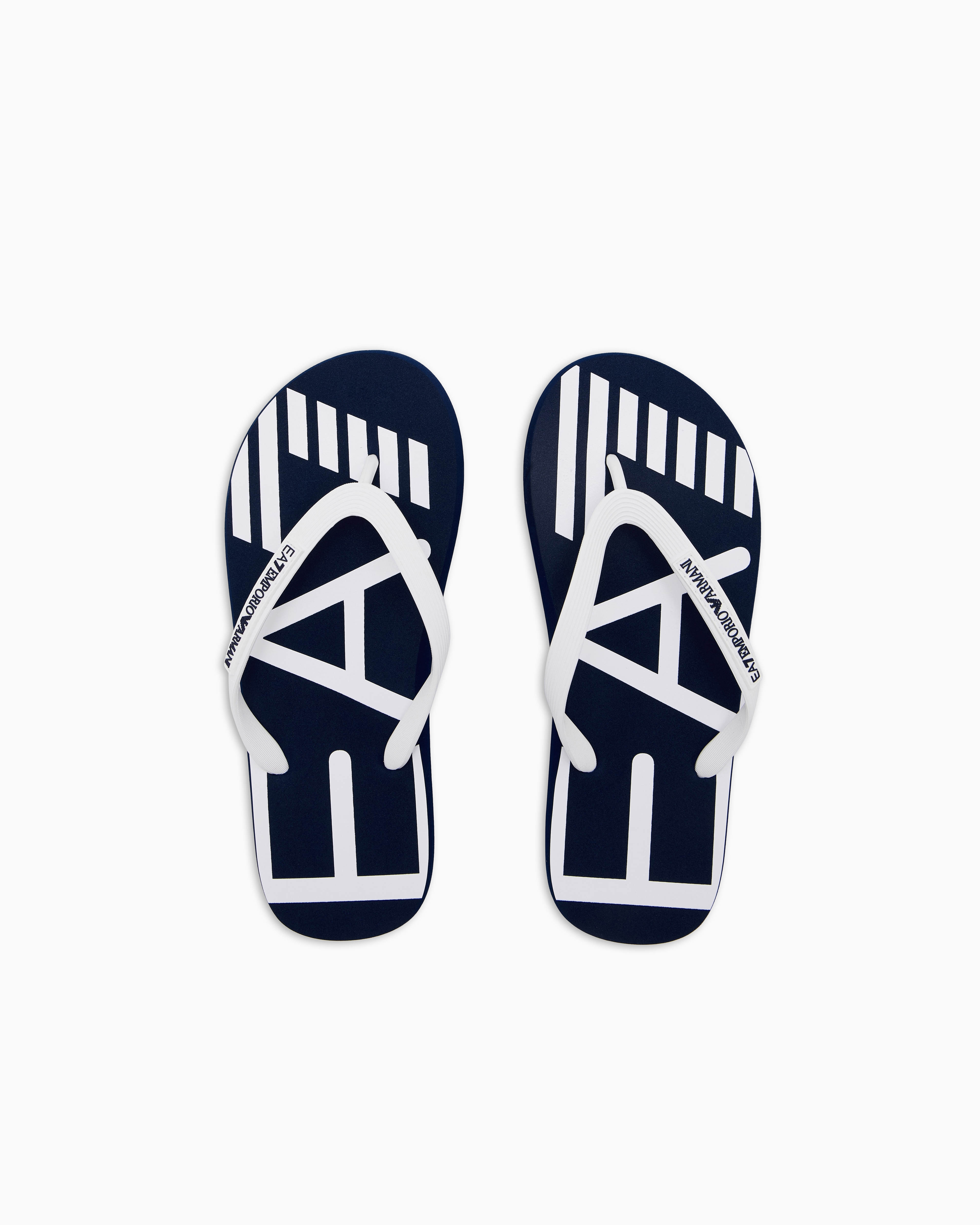 Ea7 Rubber Flip-flops With Logo In Blue
