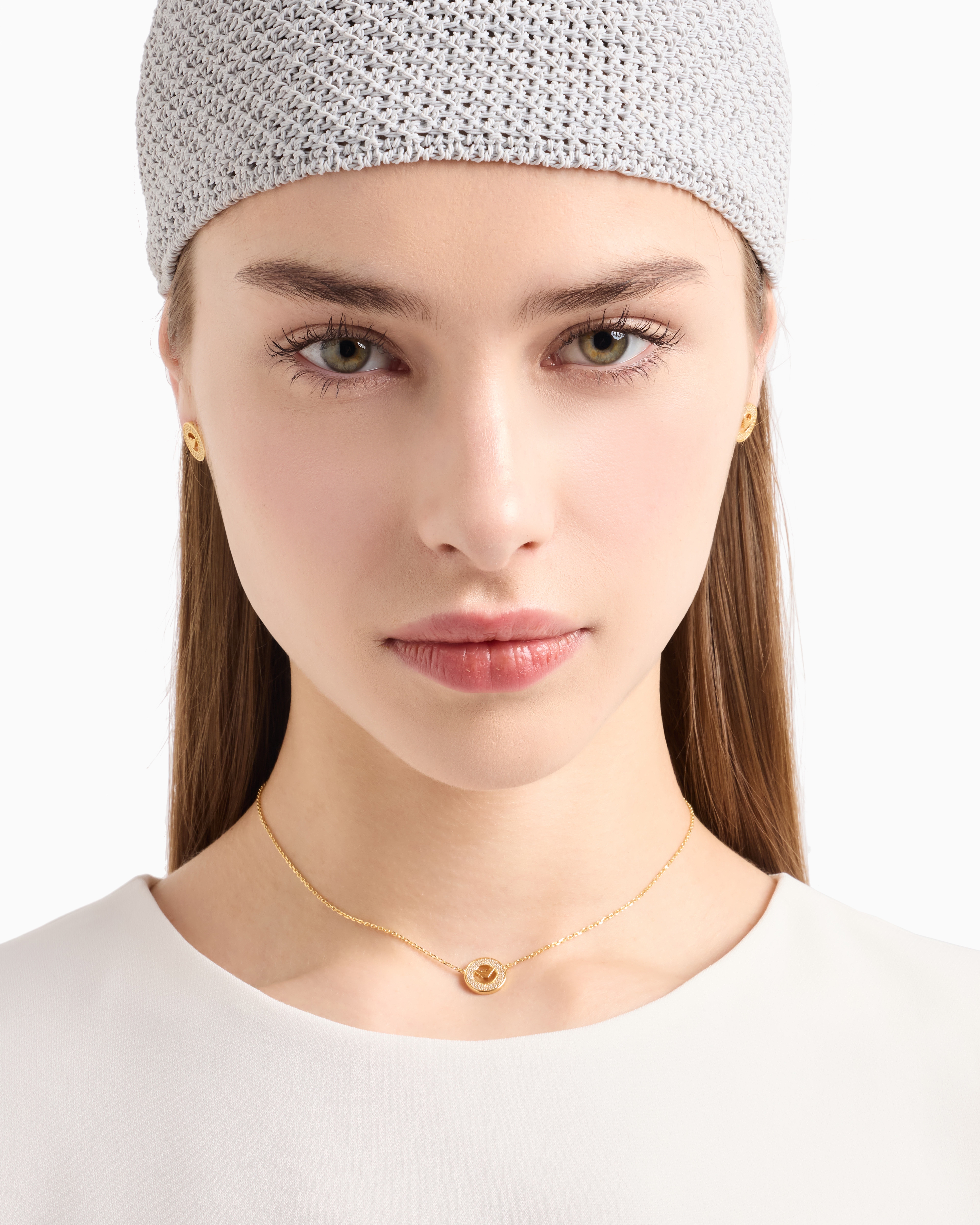 Emporio Armani -  Gold-Tone Sterling Silver Station Necklace, Woman, Multicoloured, Size: TU