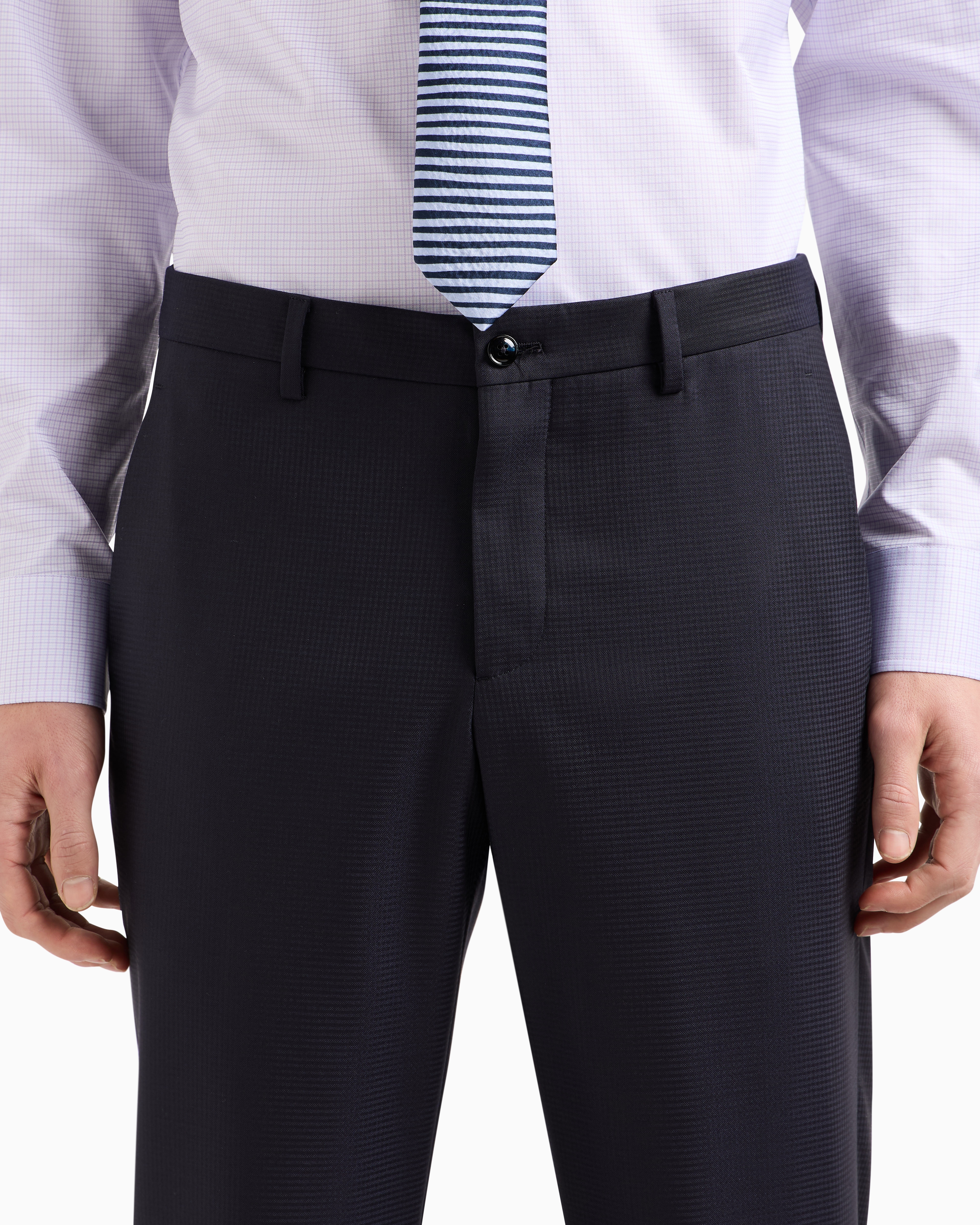 Giorgio Armani Soho Line Single-breasted Suit In Micro-gingham Wool