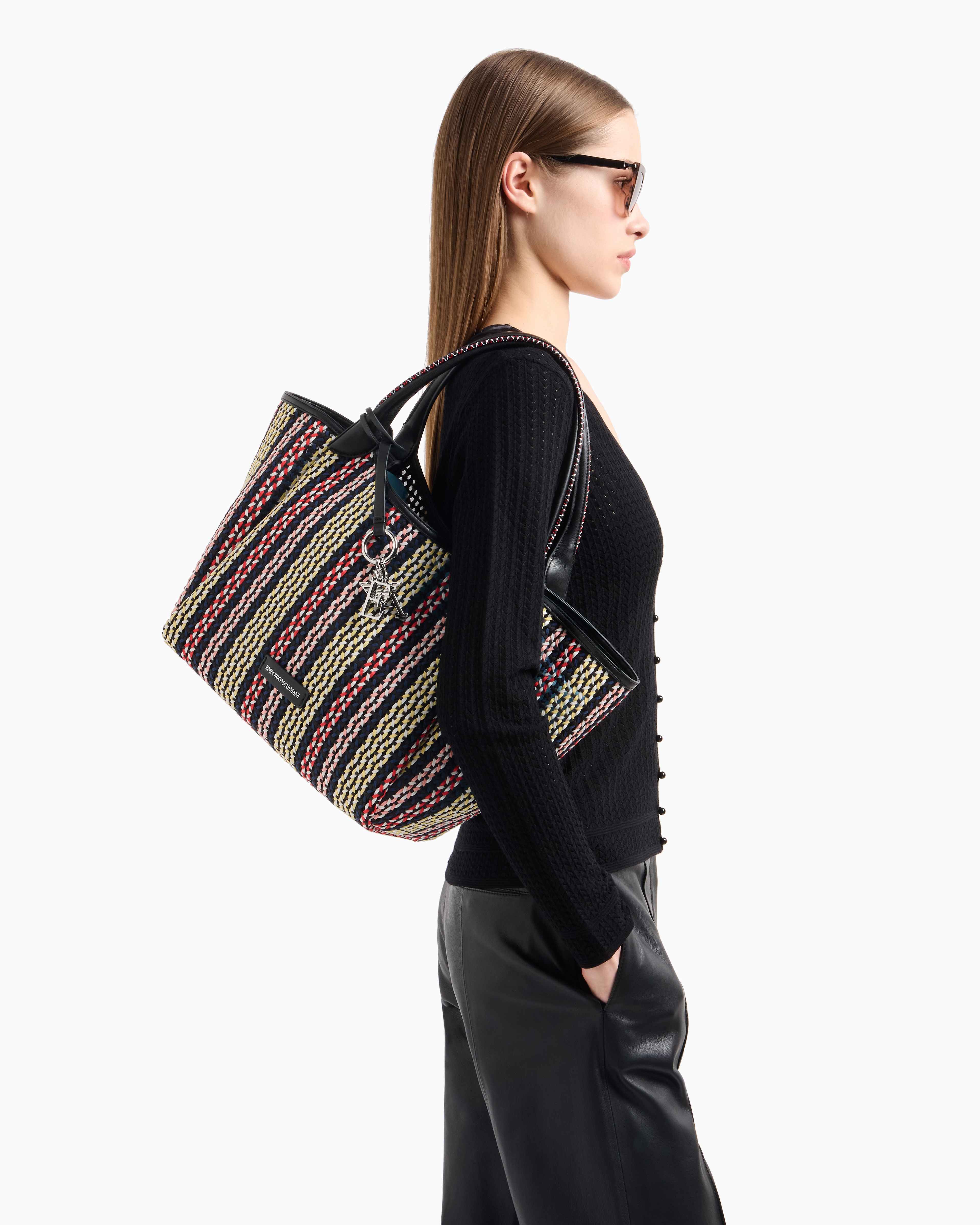 EMPORIO ARMANIダブルショルダーバッグバスケット織 ダブルショルダーバッグ バスケット織り ミニ | Emporio Armani