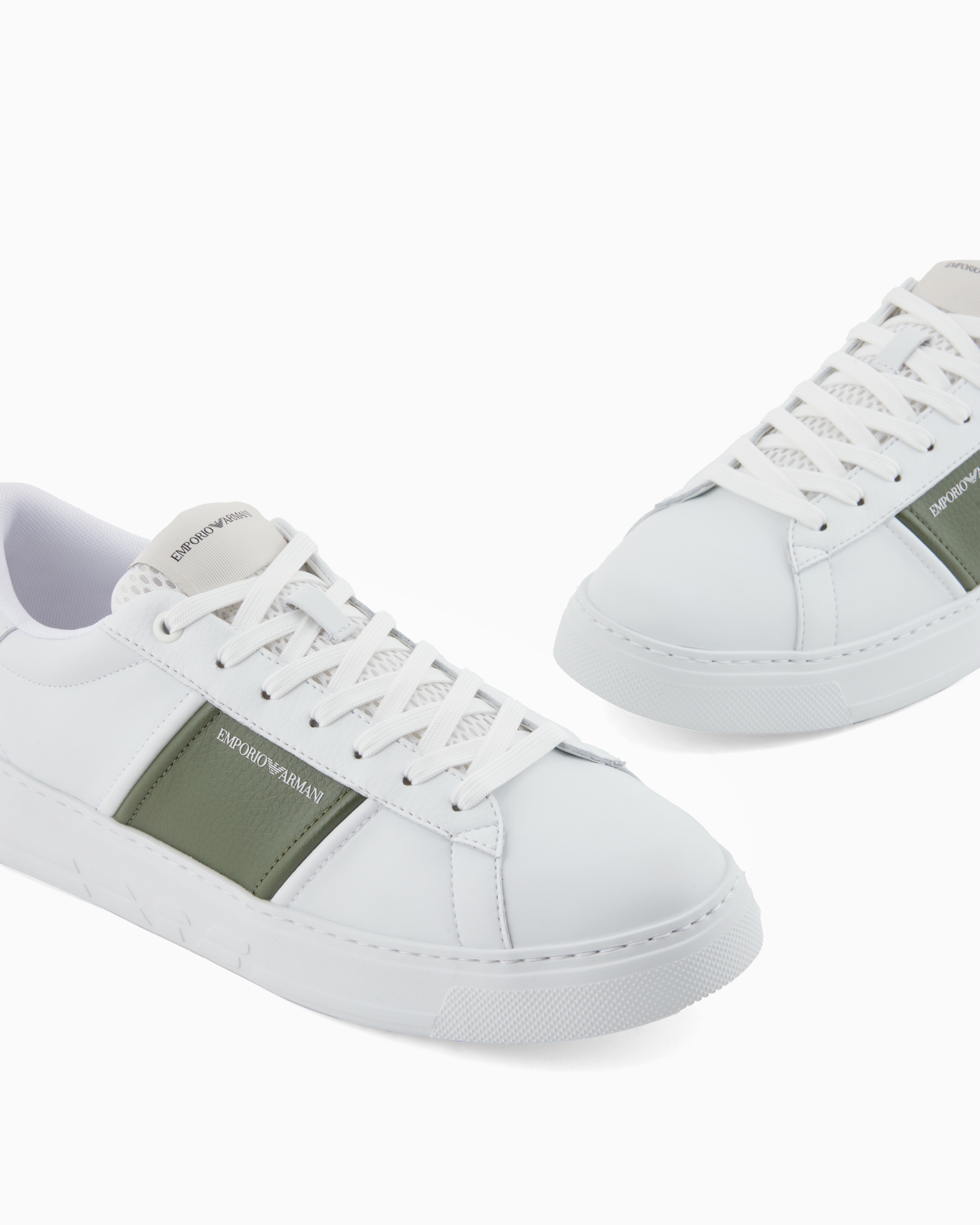 Emporio Armani◆コントラスト ウェルト レザースニーカー スニーカー レザー コントラストストライプ | Emporio Armani