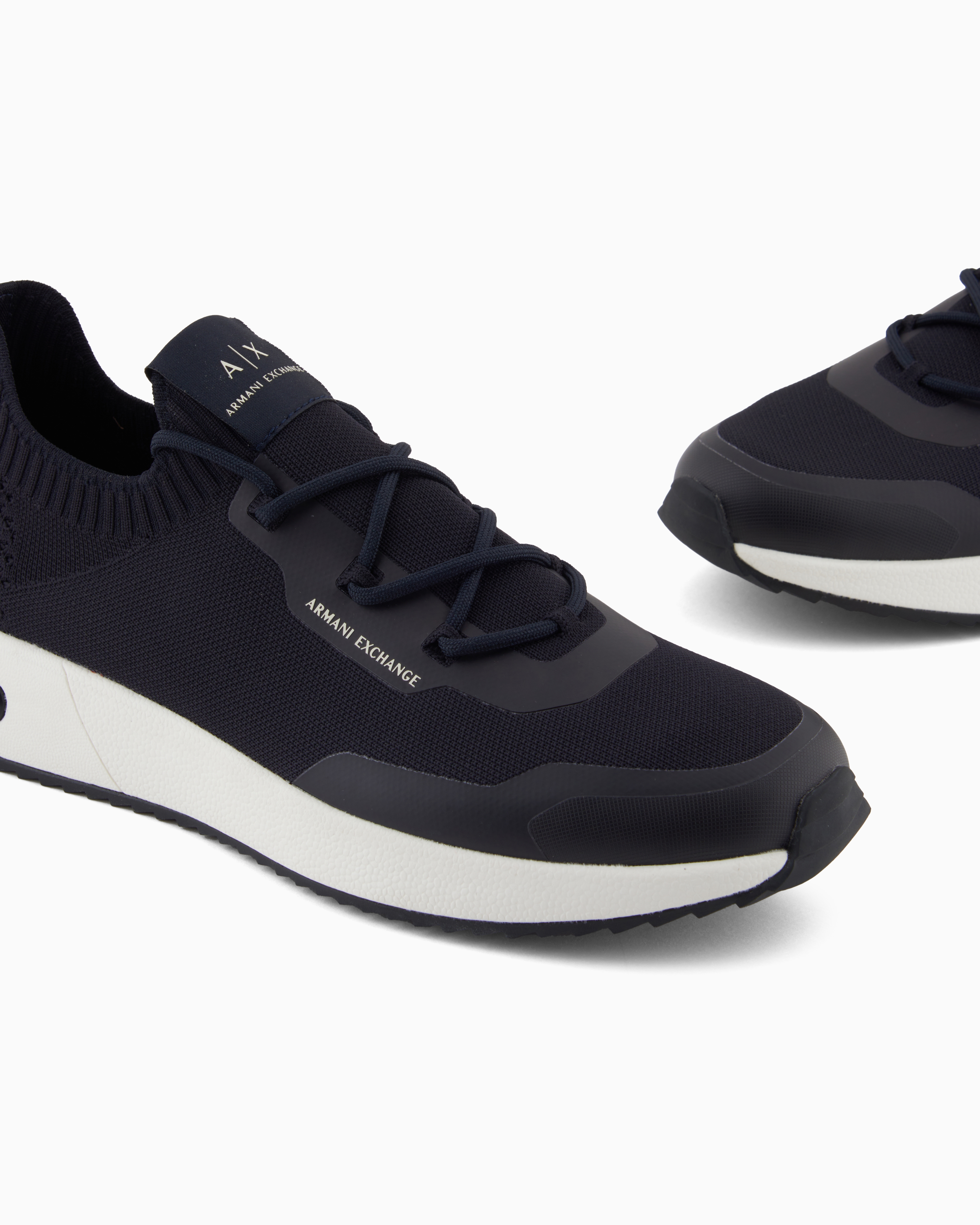 Armani Exchange Sock Sneakers With Logo In Blue