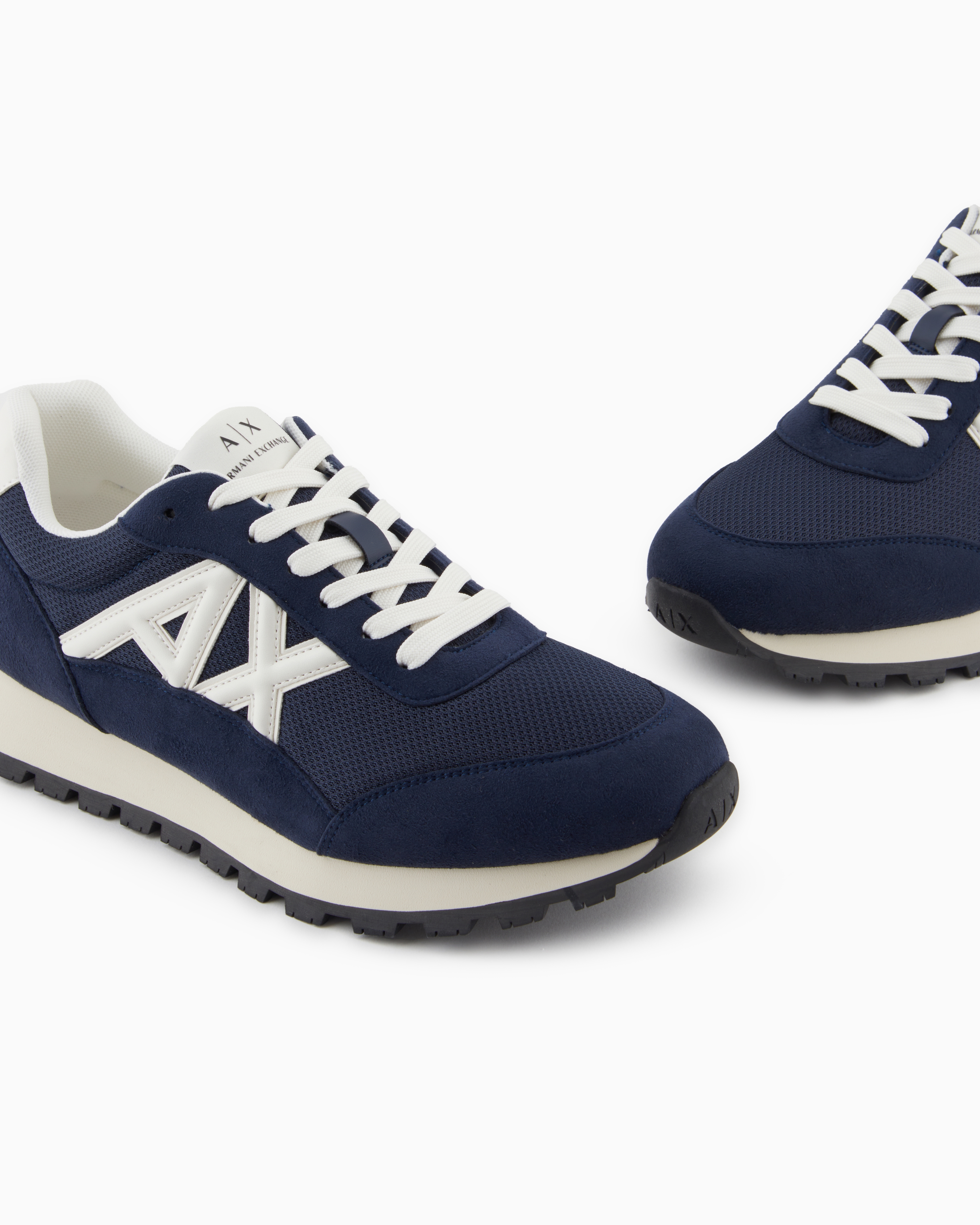 Armani Exchange - Sneakers with contrasting logo, Man, Navy Blue, Size: