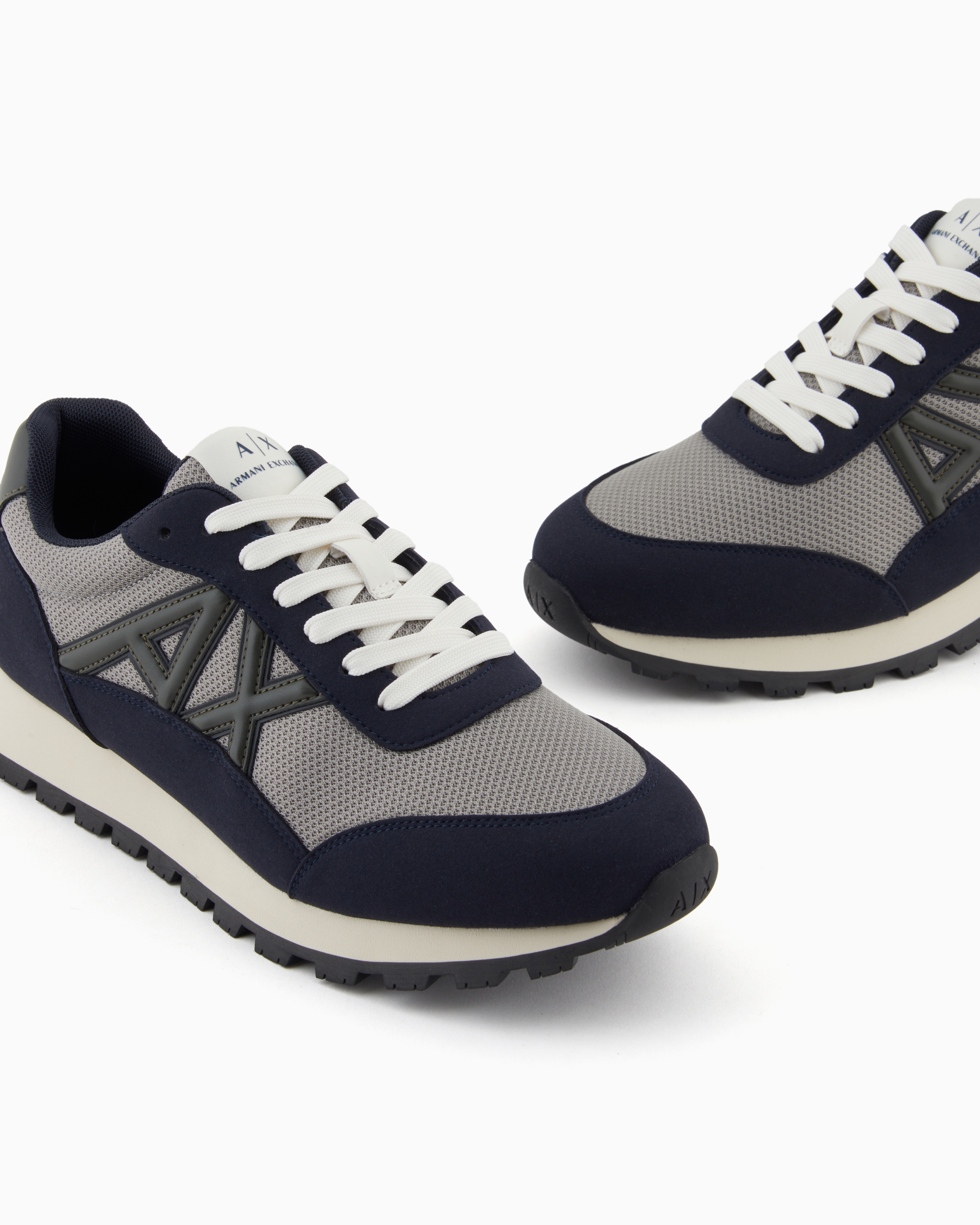 Armani Exchange - Sneakers with contrasting logo, Man, Grey, Size: