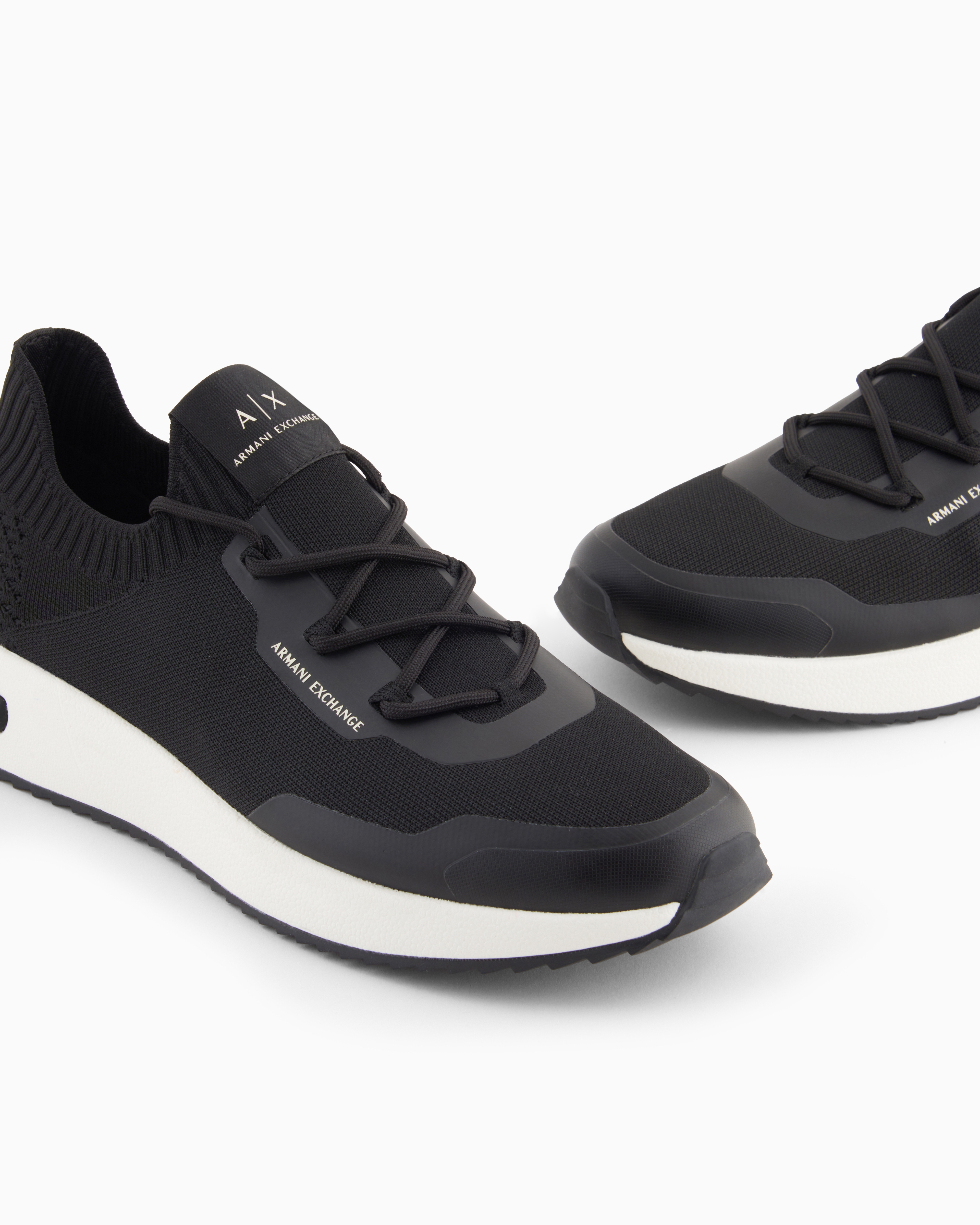 Armani Exchange Sock Sneakers With Logo In Black