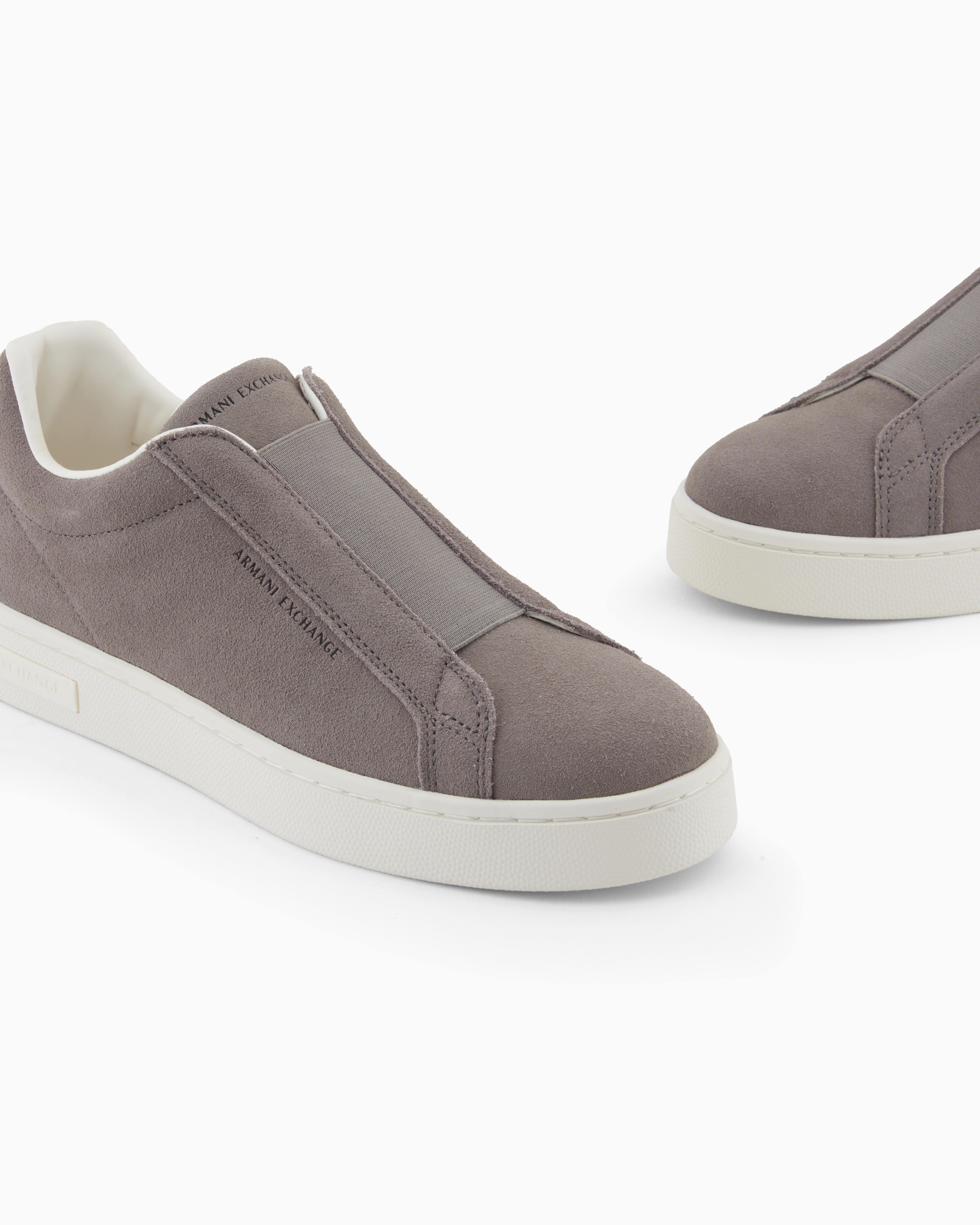 Armani Exchange Leather Sneakers With Elastic