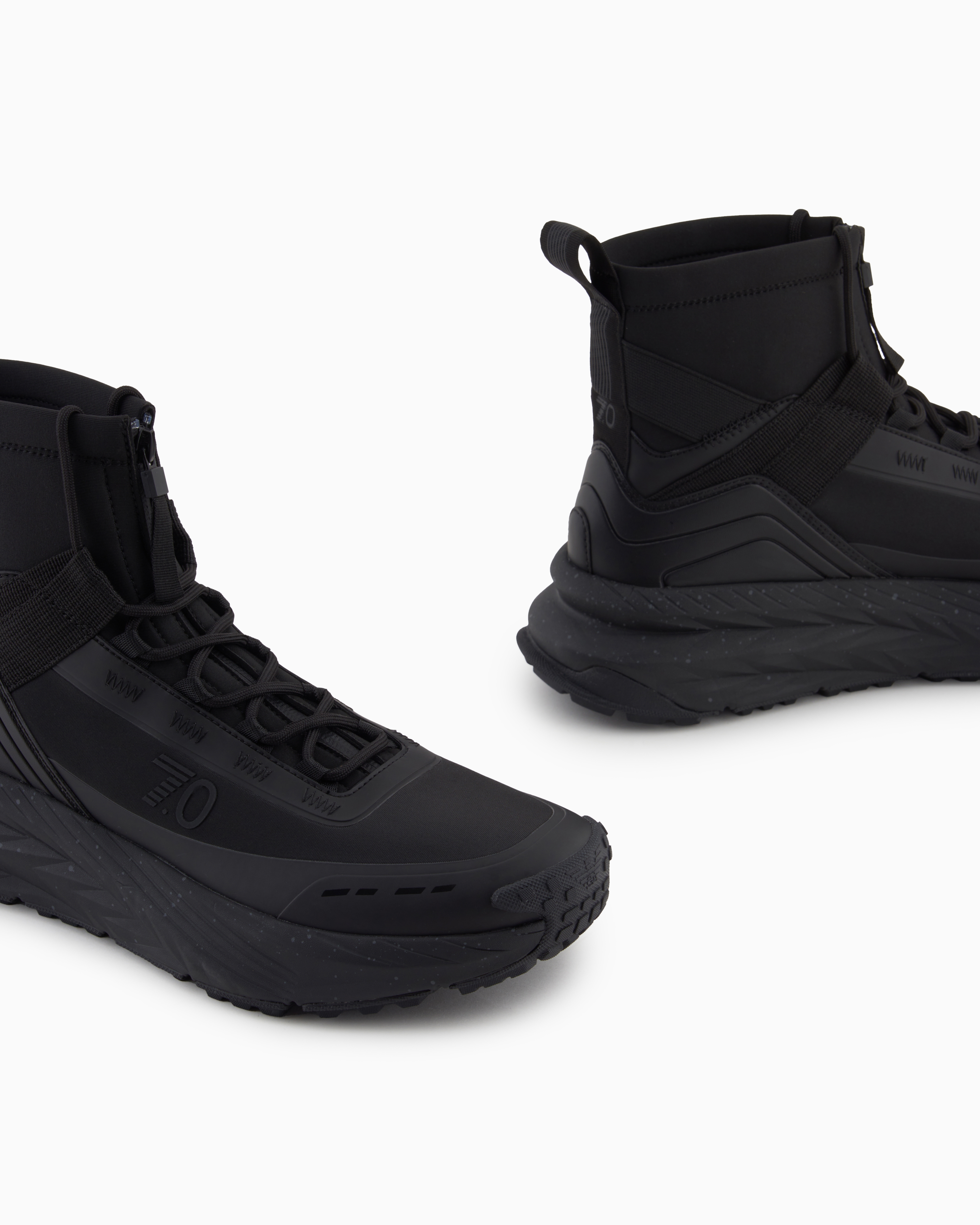 Ea7 Crusher Sonic Tortoise 7.0 High-top Sneakers In Black